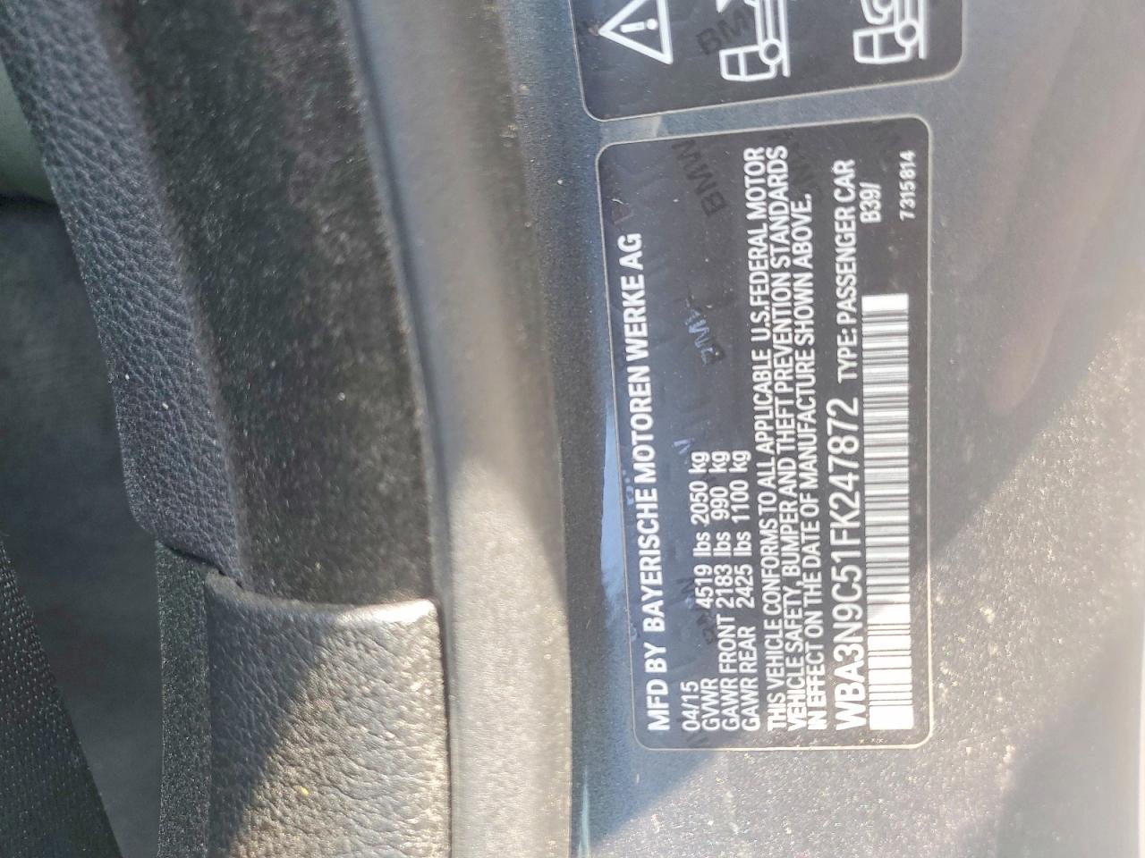 2015 Bmw 428 Xi Gray vin: WBA3N9C51FK247872