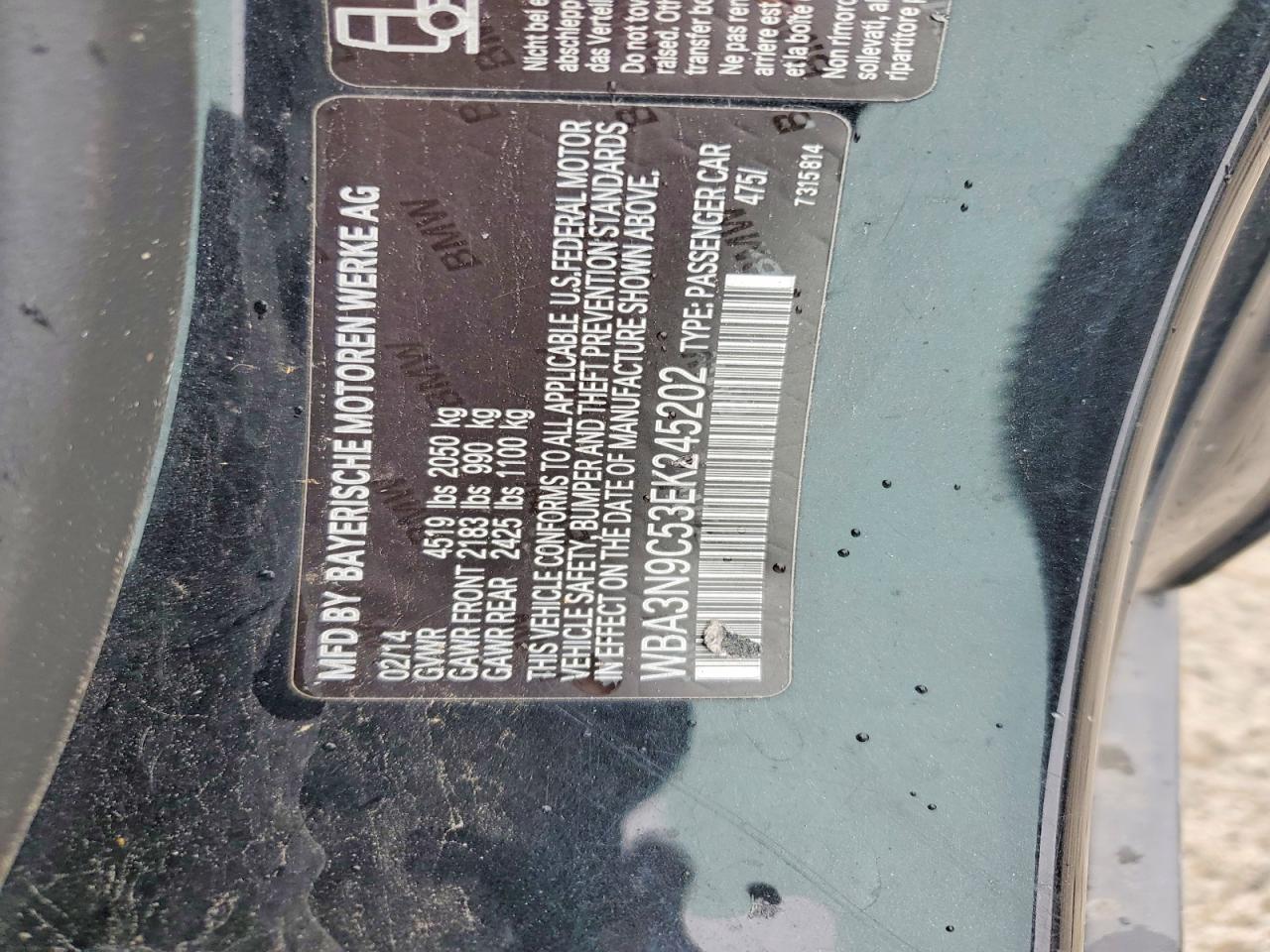2014 Bmw 428 Xi Black vin: WBA3N9C53EK245202