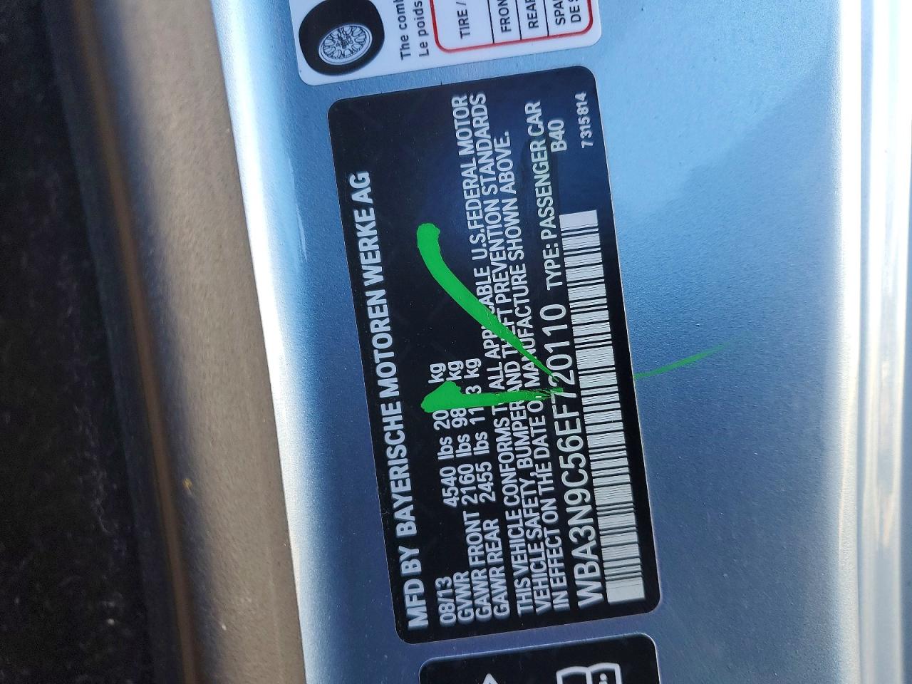 2014 Bmw 428 Xi Blue vin: WBA3N9C56EF720110