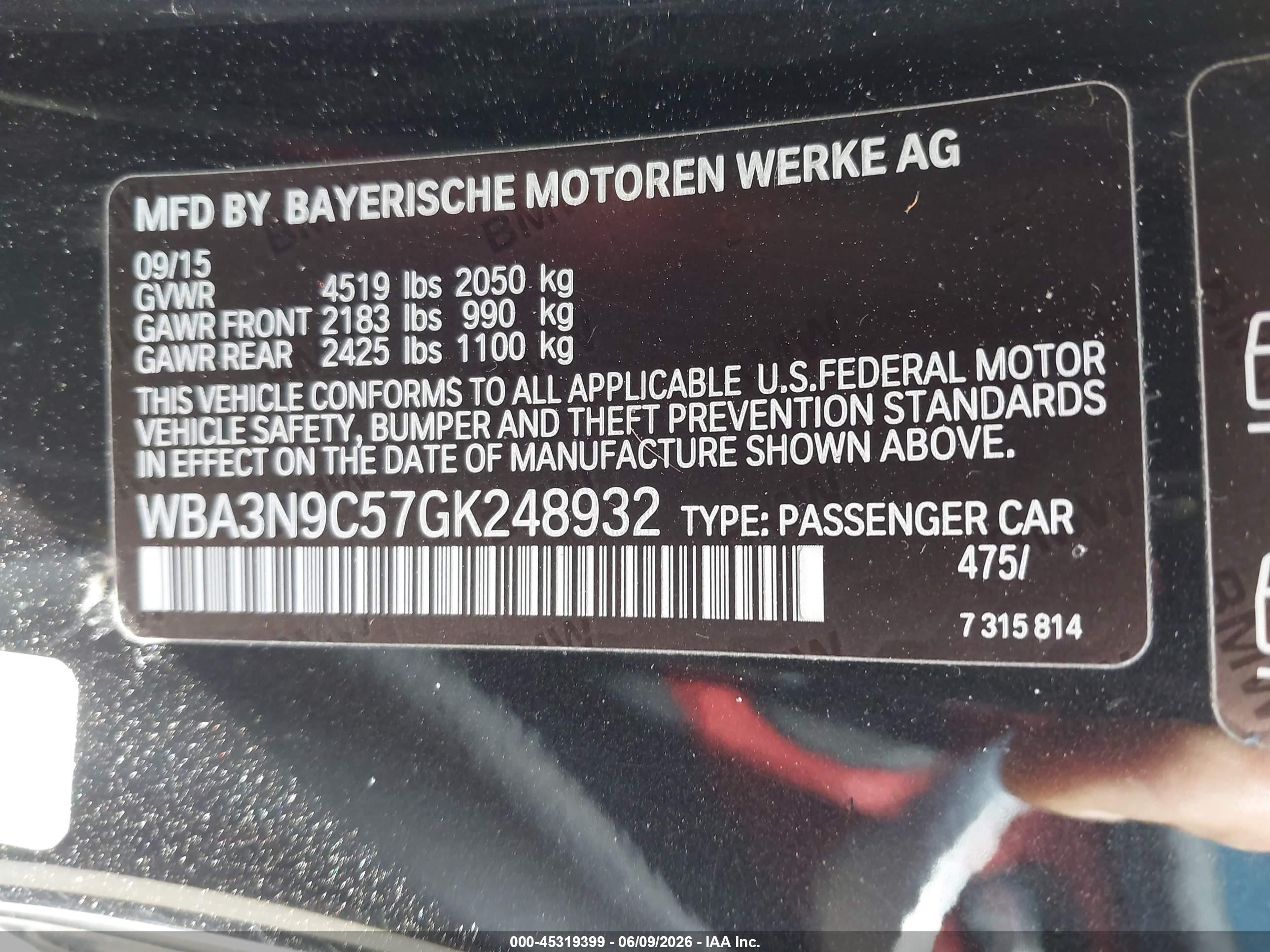 2016 Bmw 428i Xdrive Black vin: WBA3N9C57GK248932