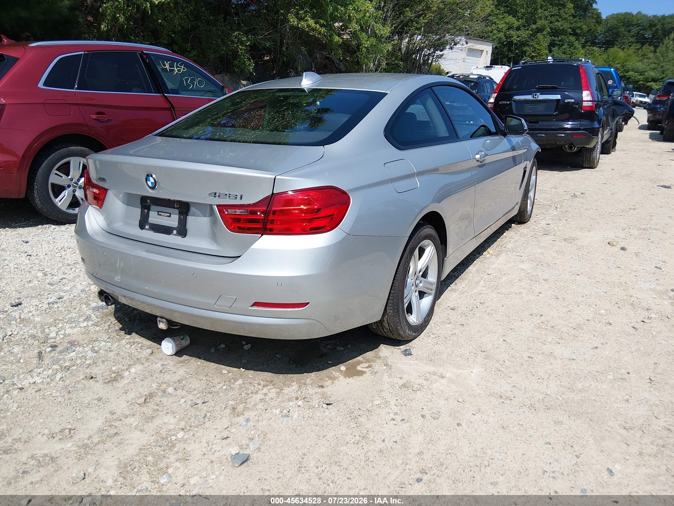 2015 Bmw 428i Xdrive Silver vin: WBA3N9C58FK248324