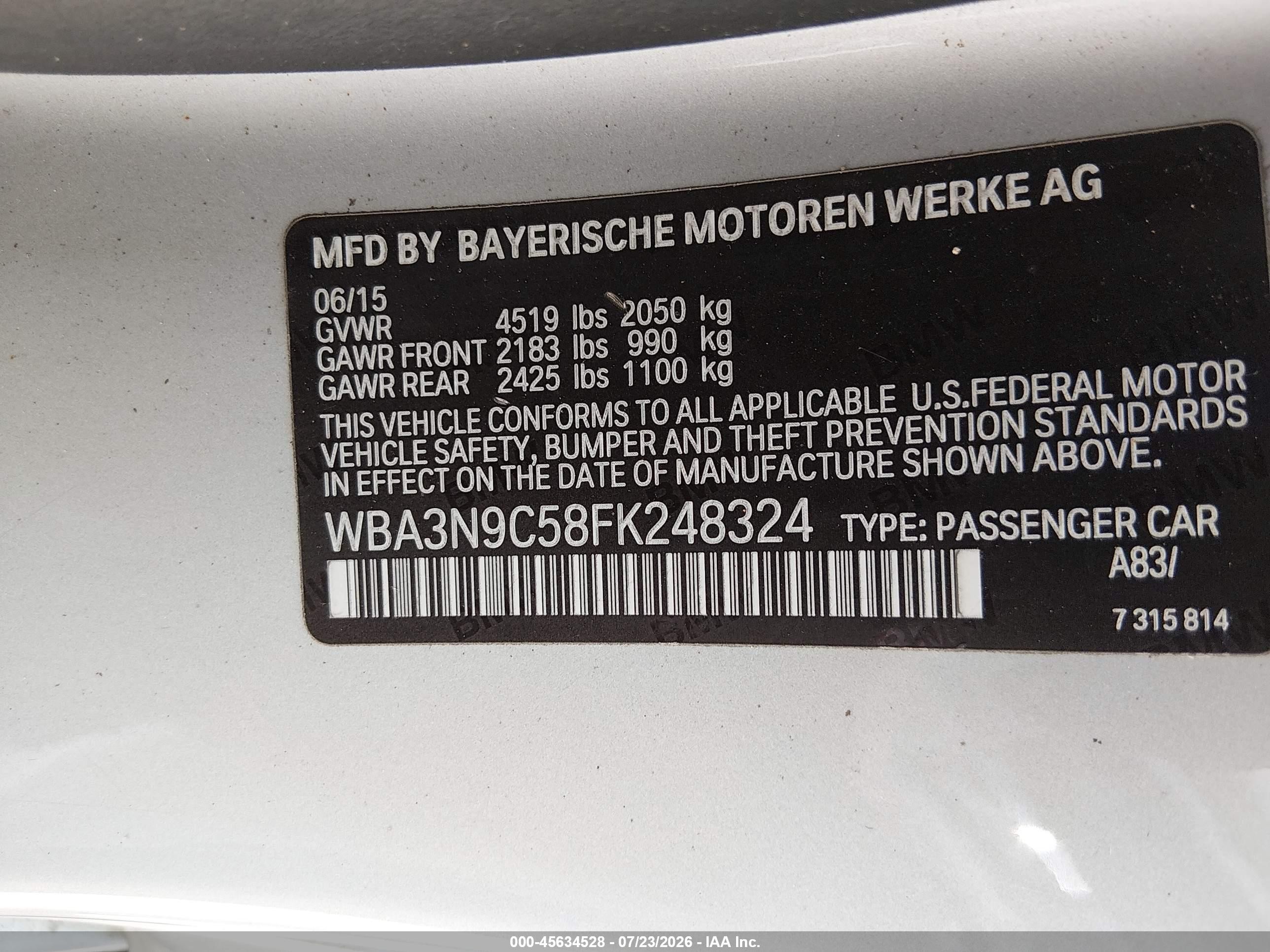 2015 Bmw 428i Xdrive Silver vin: WBA3N9C58FK248324