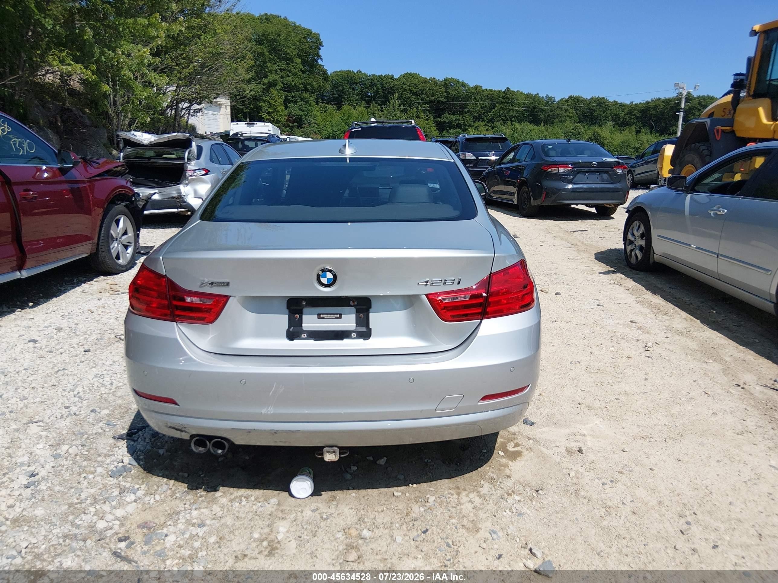2015 Bmw 428i Xdrive Silver vin: WBA3N9C58FK248324