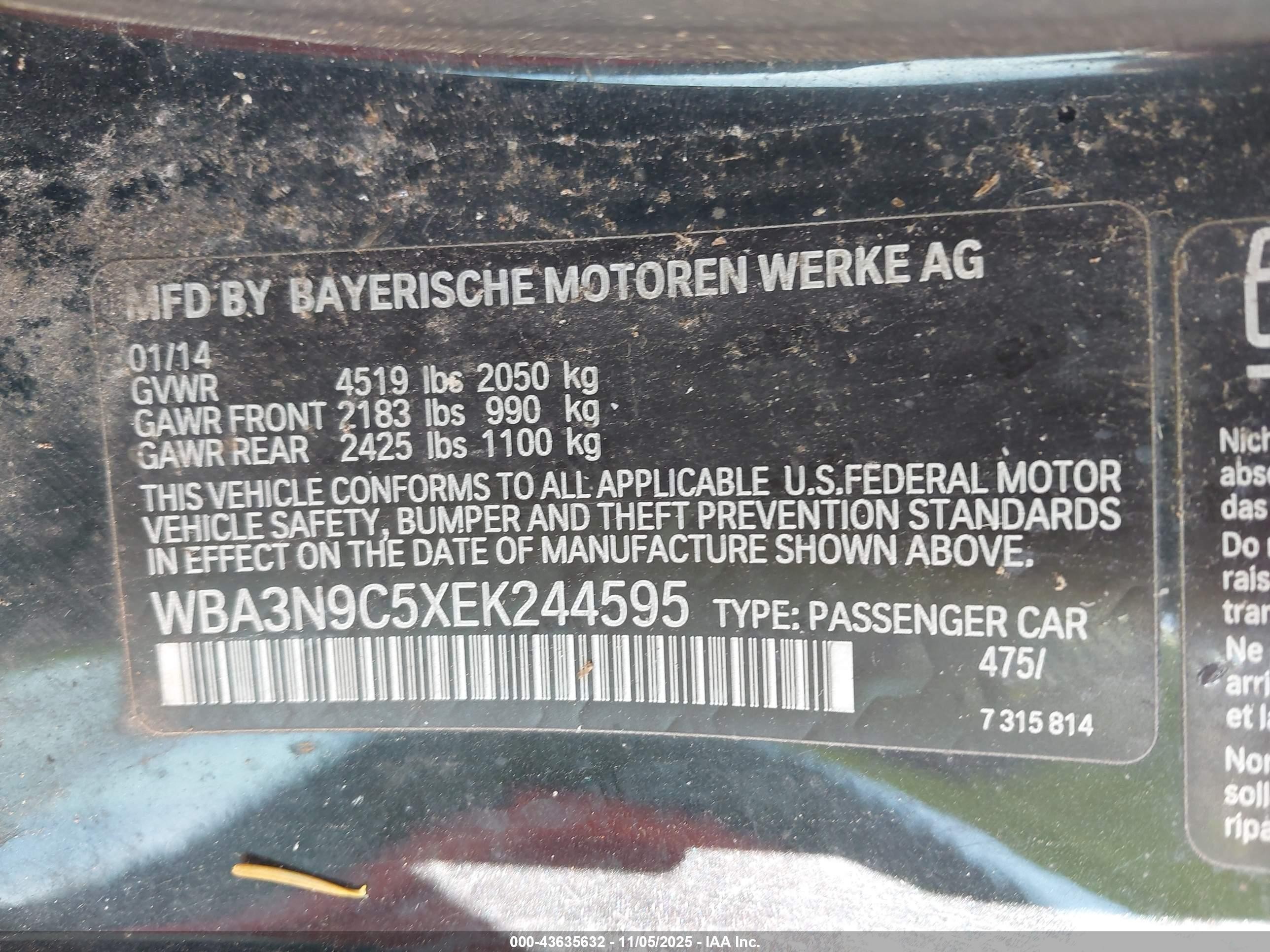 2014 Bmw 428i Xdrive Black vin: WBA3N9C5XEK244595