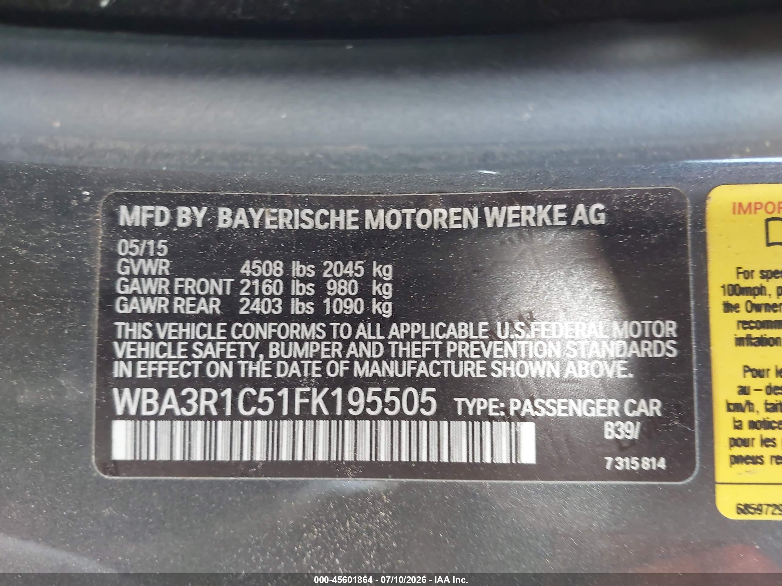 2015 Bmw 435i   Gray vin: WBA3R1C51FK195505
