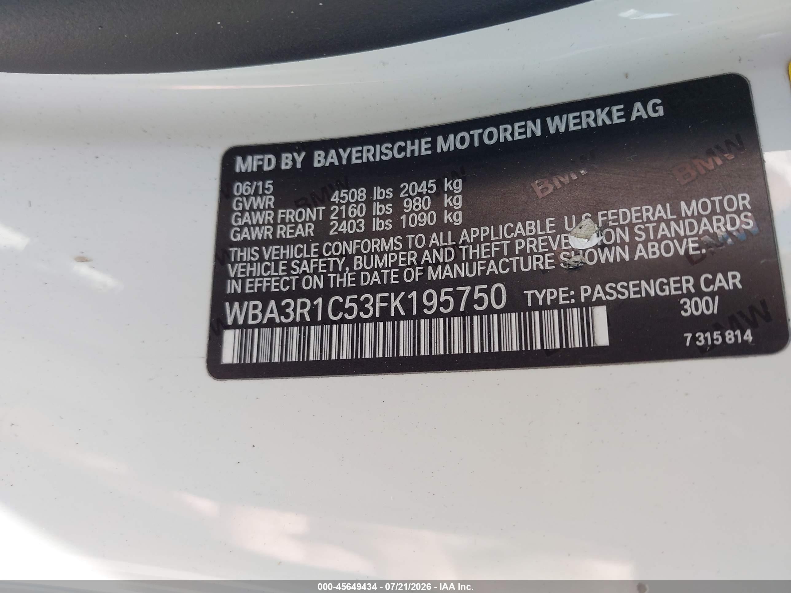 2015 Bmw 435i   White vin: WBA3R1C53FK195750