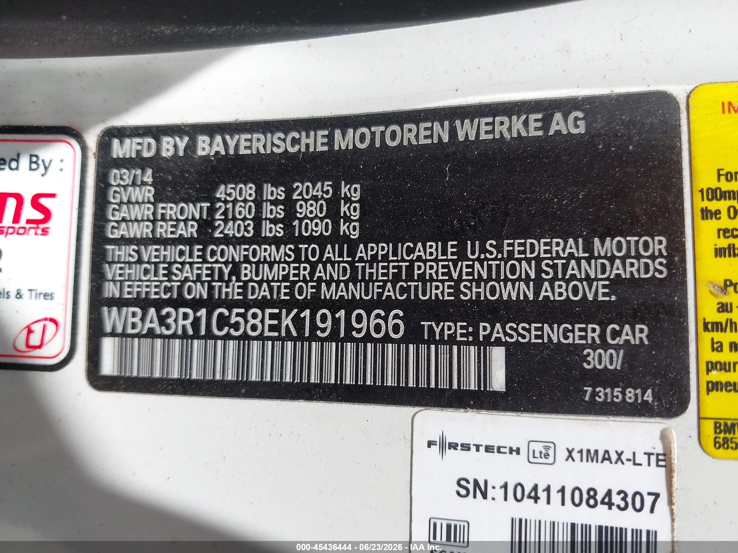 2014 Bmw 435i White vin: WBA3R1C58EK191966