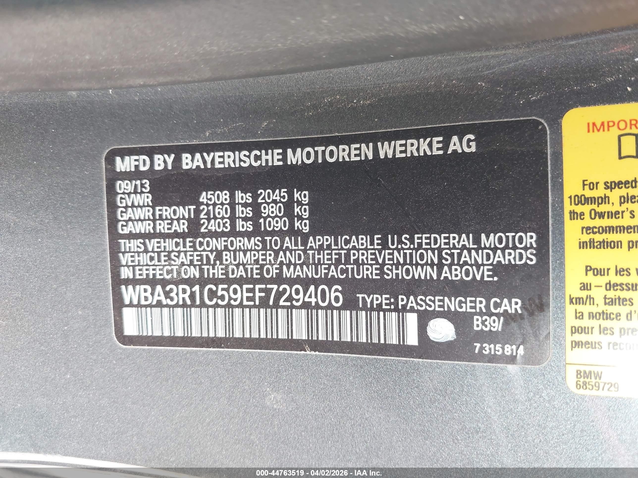 2014 Bmw 435i   Gray vin: WBA3R1C59EF729406