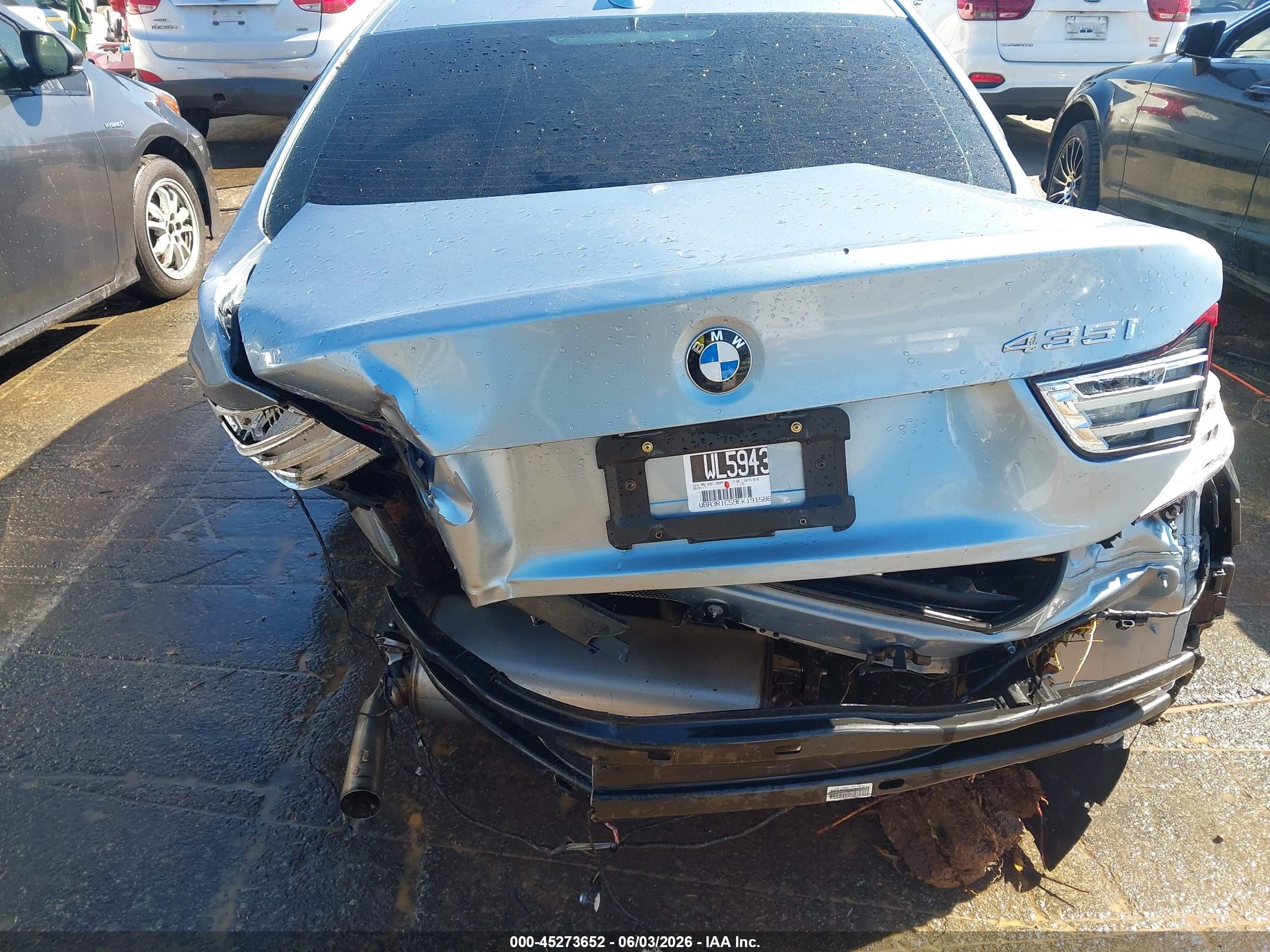 2014 Bmw 435i Light Blue vin: WBA3R1C59EK191586