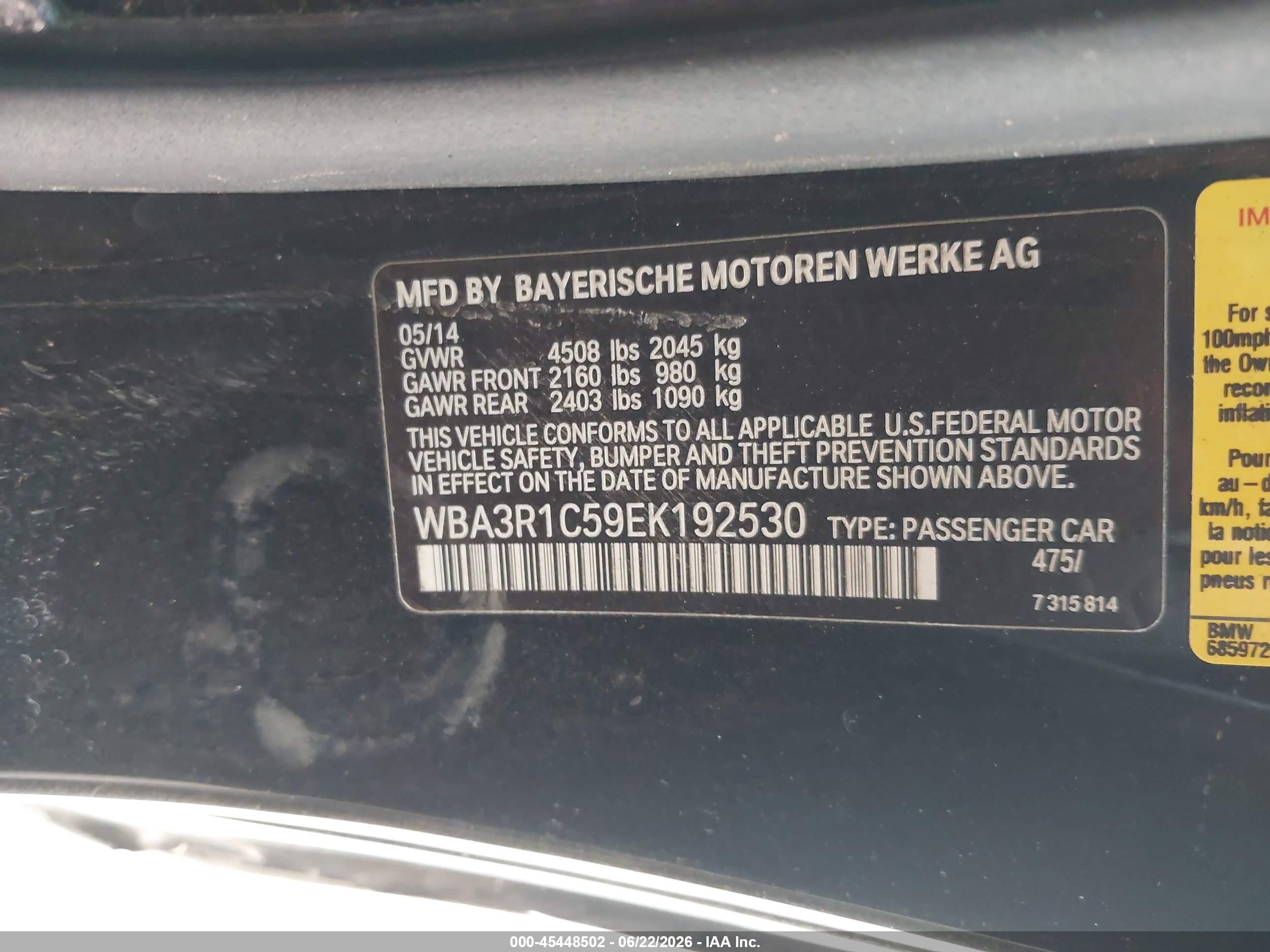 2014 Bmw 435i   Black vin: WBA3R1C59EK192530