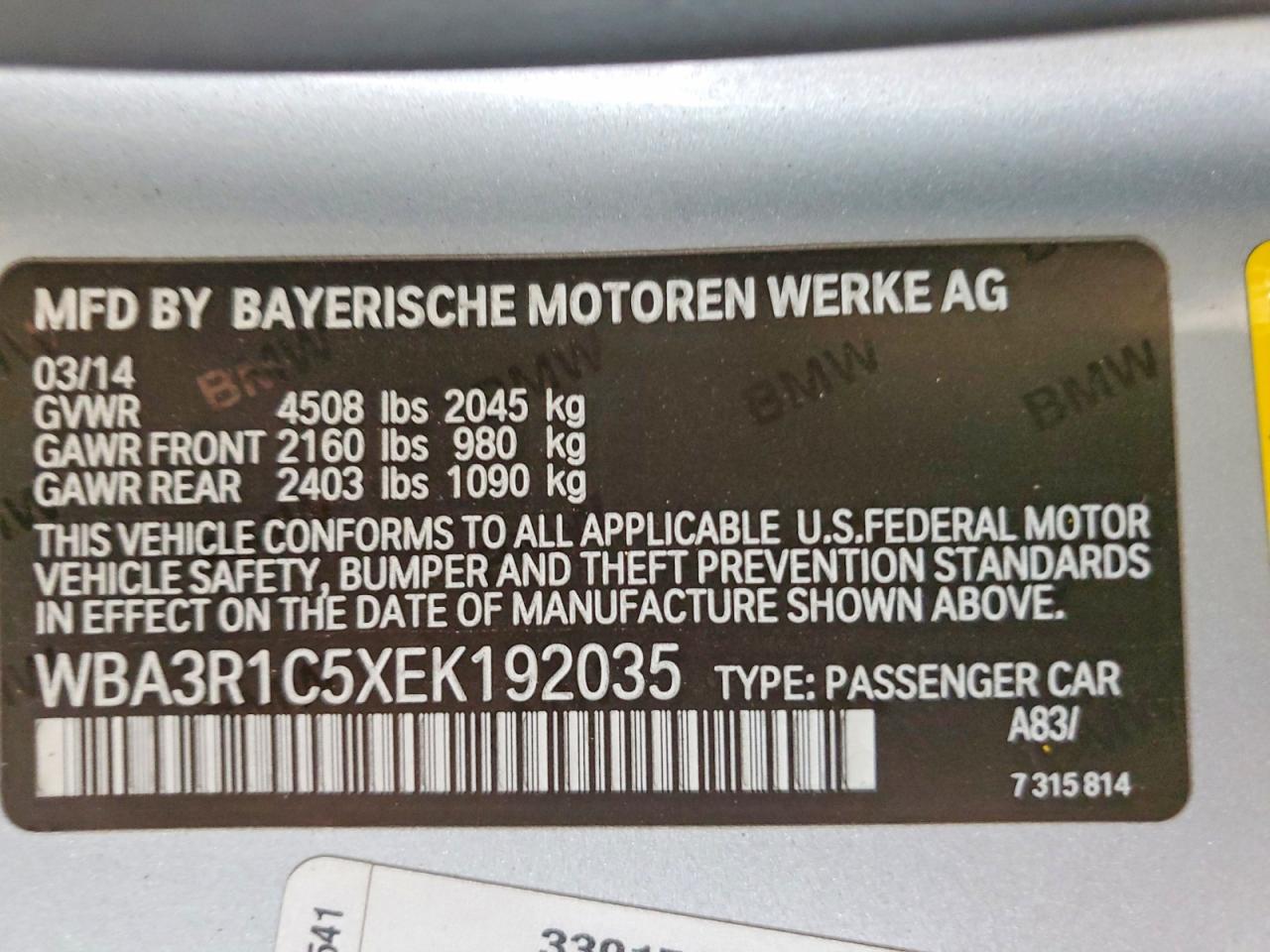 2014 Bmw 435 I Silver vin: WBA3R1C5XEK192035