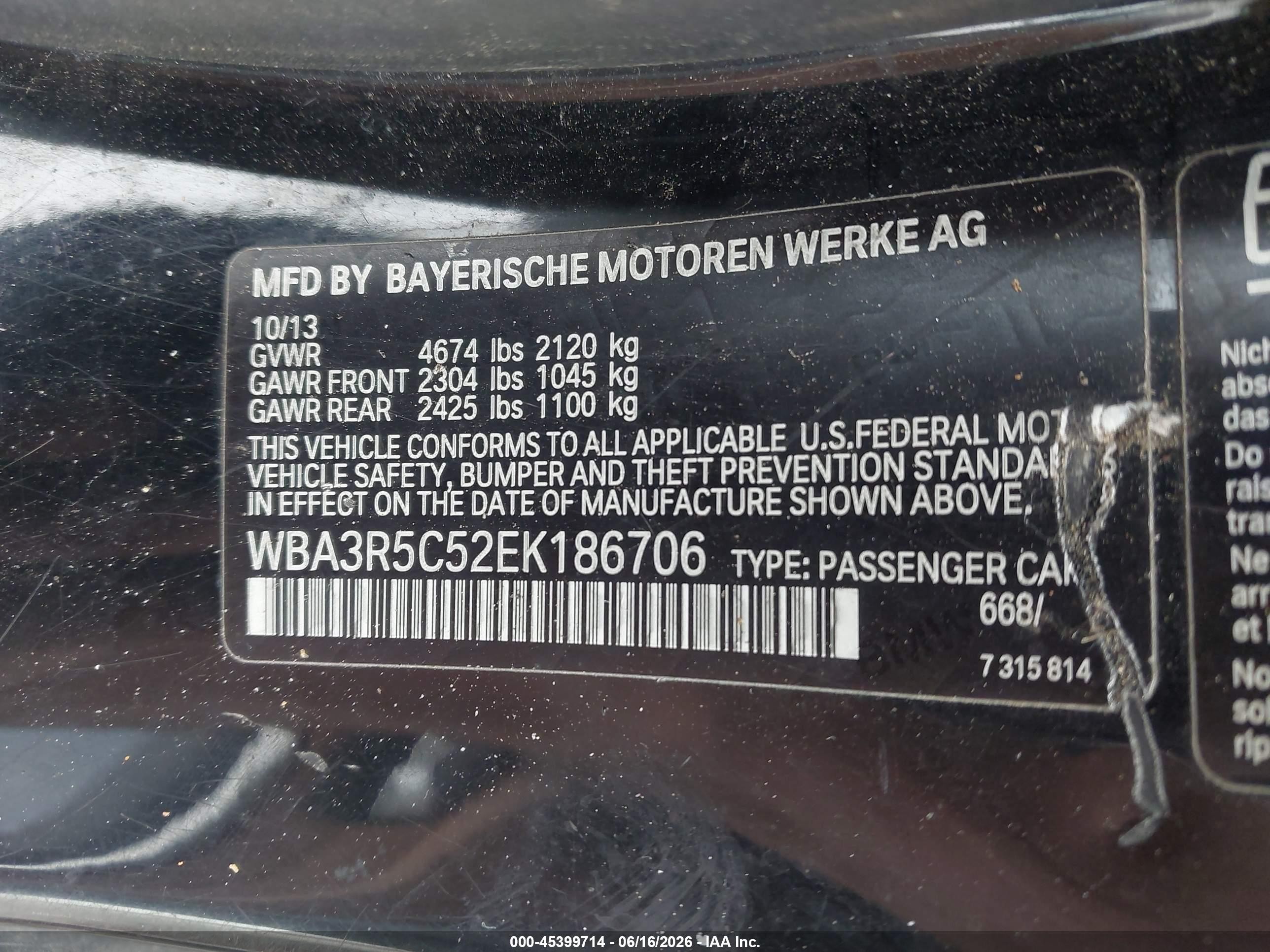 2014 Bmw 435i Xdrive Black vin: WBA3R5C52EK186706
