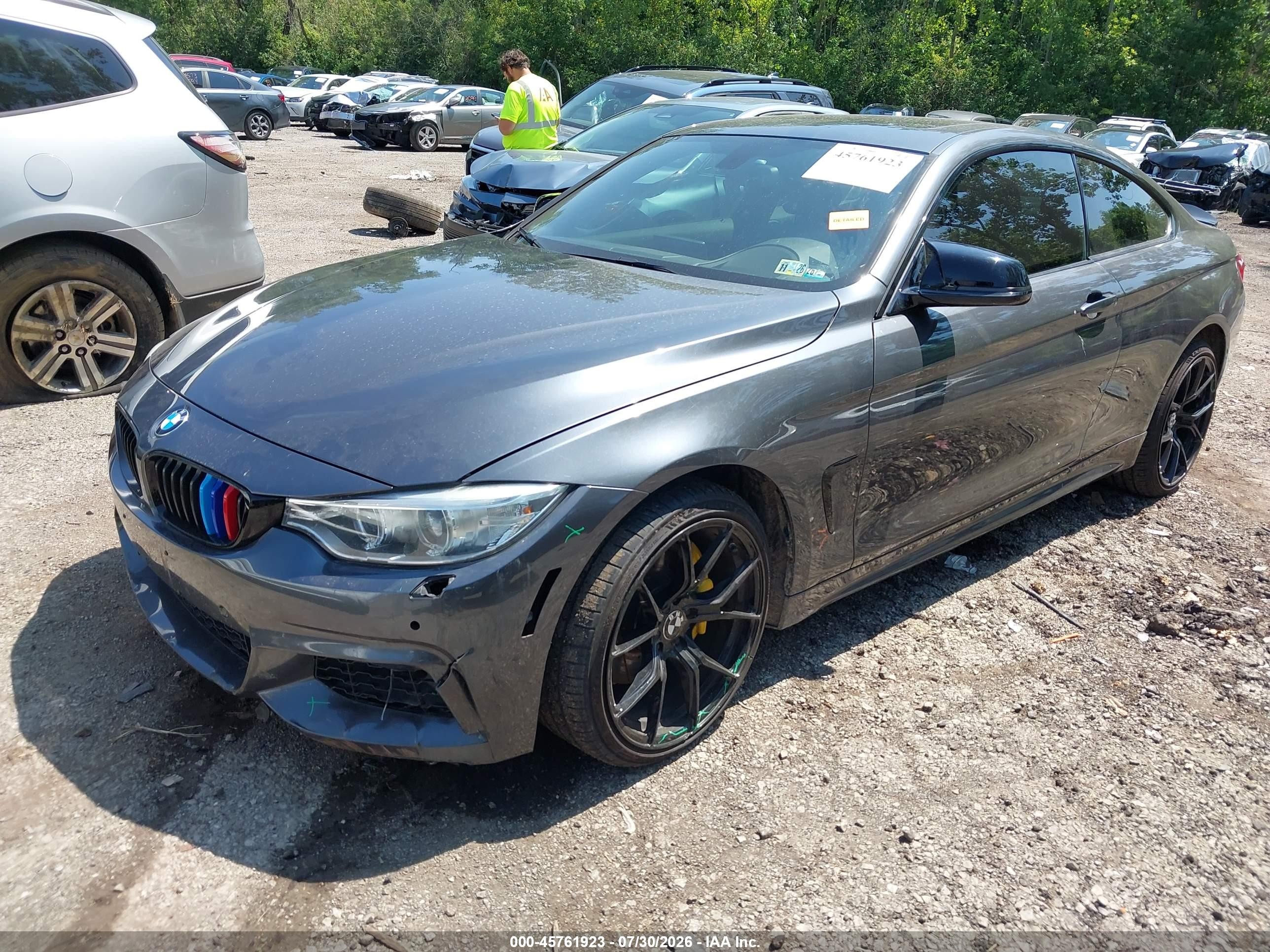 2015 Bmw 435i Xdrive Gray vin: WBA3R5C52FK371887