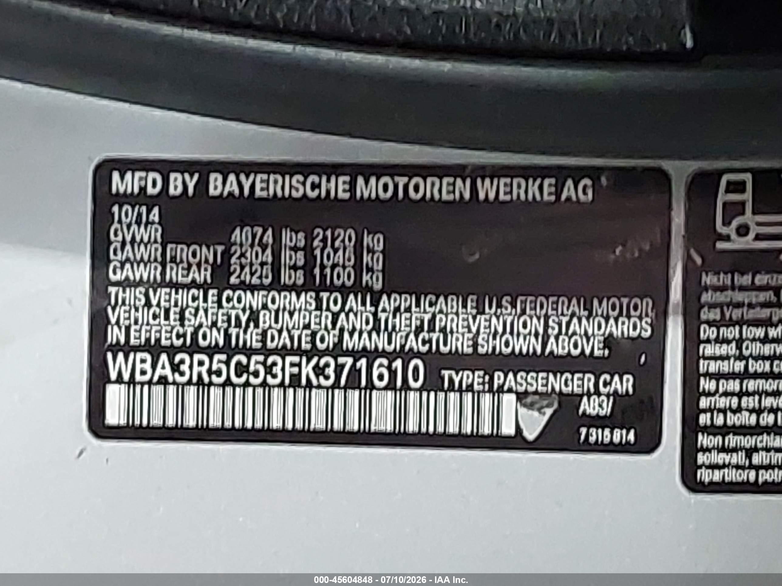 2015 Bmw 435i Xdrive Silver vin: WBA3R5C53FK371610