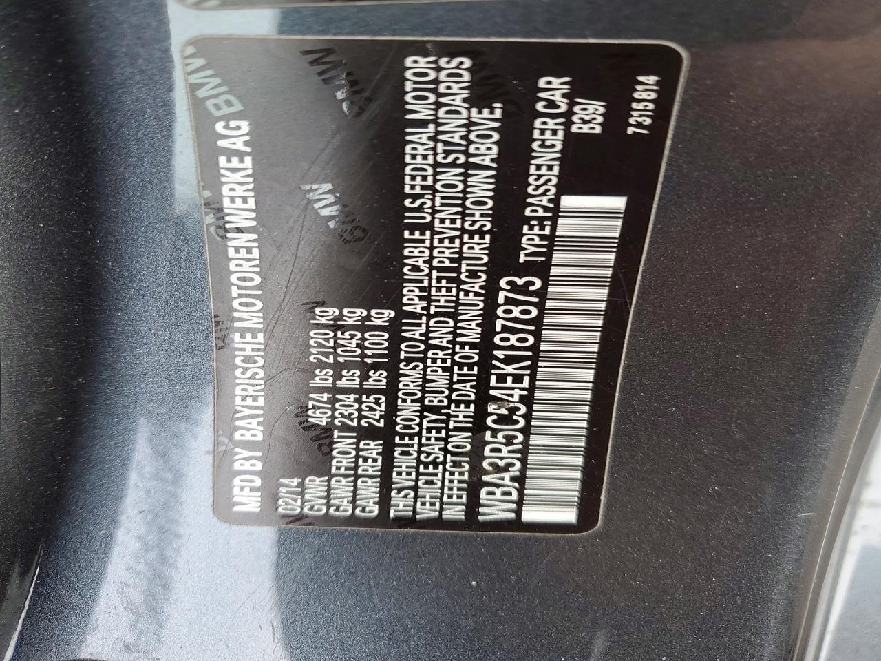 2014 Bmw 435 Xi Gray vin: WBA3R5C54EK187873