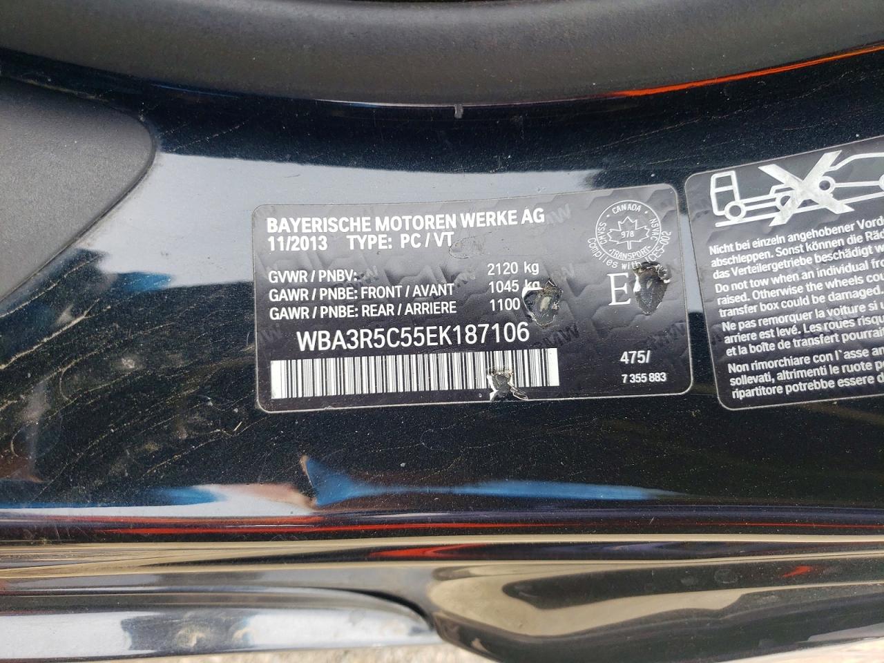 2014 Bmw 435 Xi Black vin: WBA3R5C55EK187106
