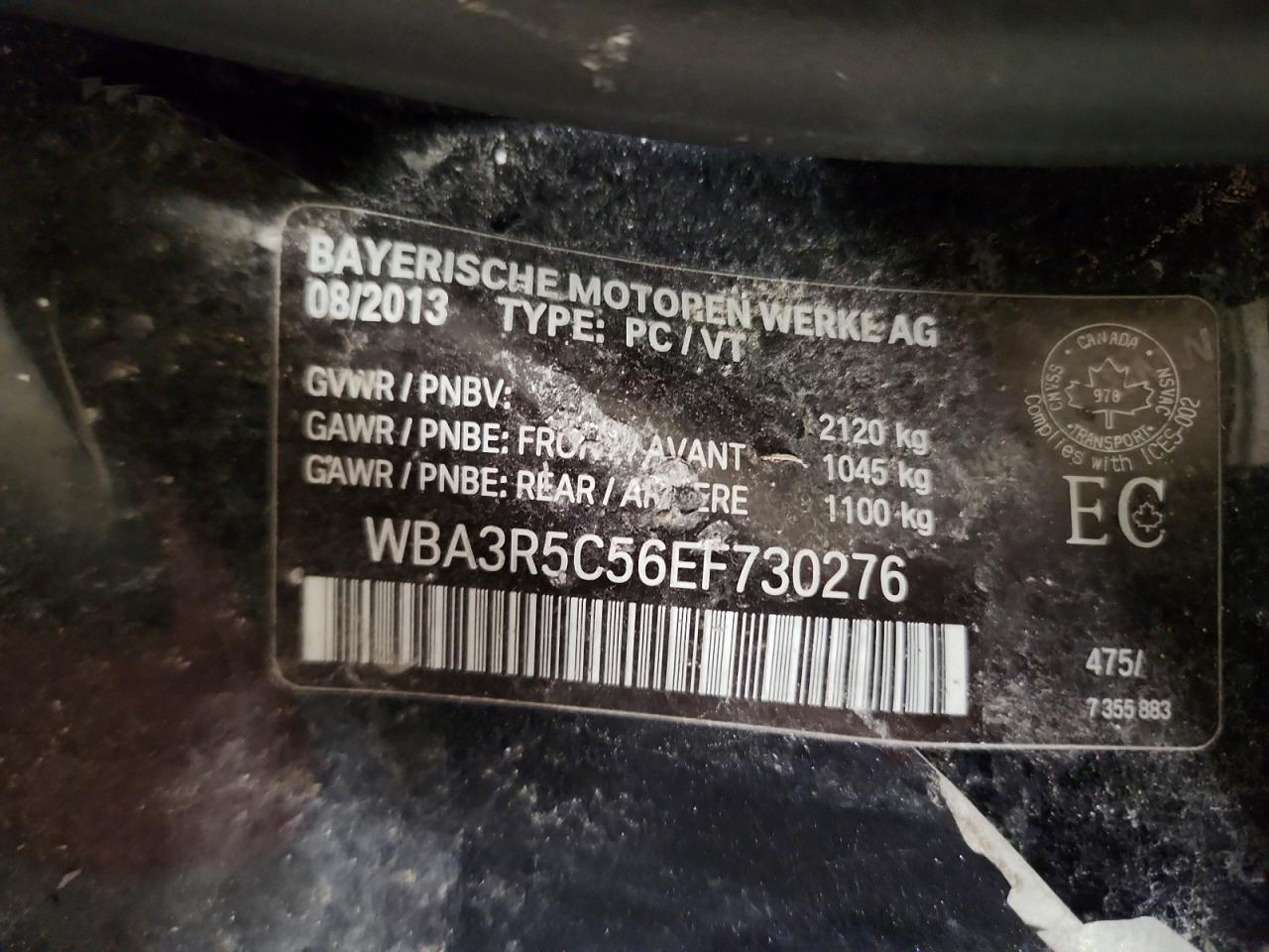2014 Bmw 435 Xi Black vin: WBA3R5C56EF730276