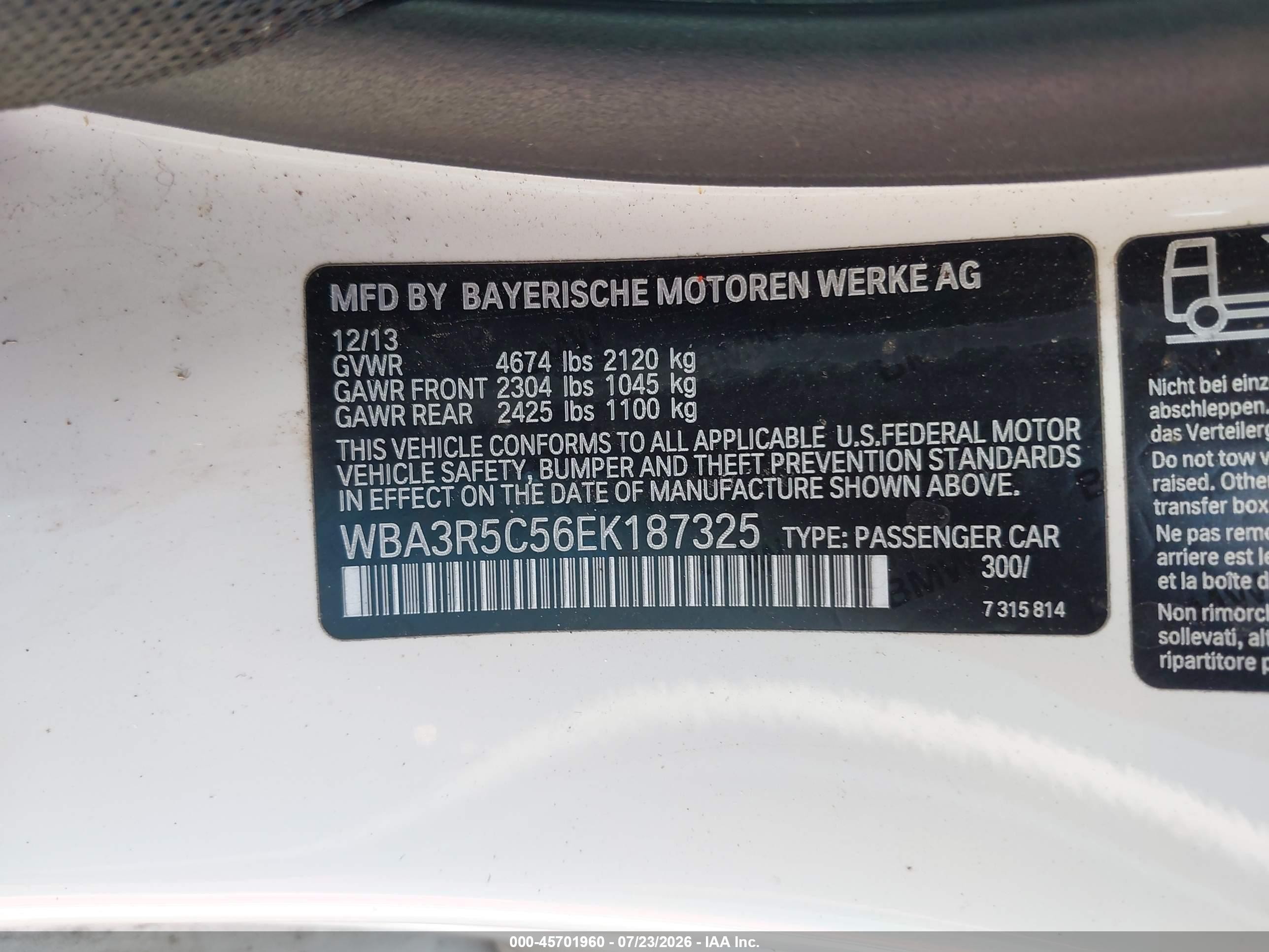 2014 Bmw 435i Xdrive White vin: WBA3R5C56EK187325