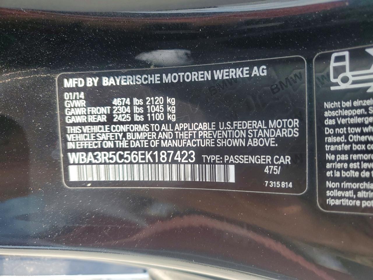 2014 Bmw 435 Xi Black vin: WBA3R5C56EK187423