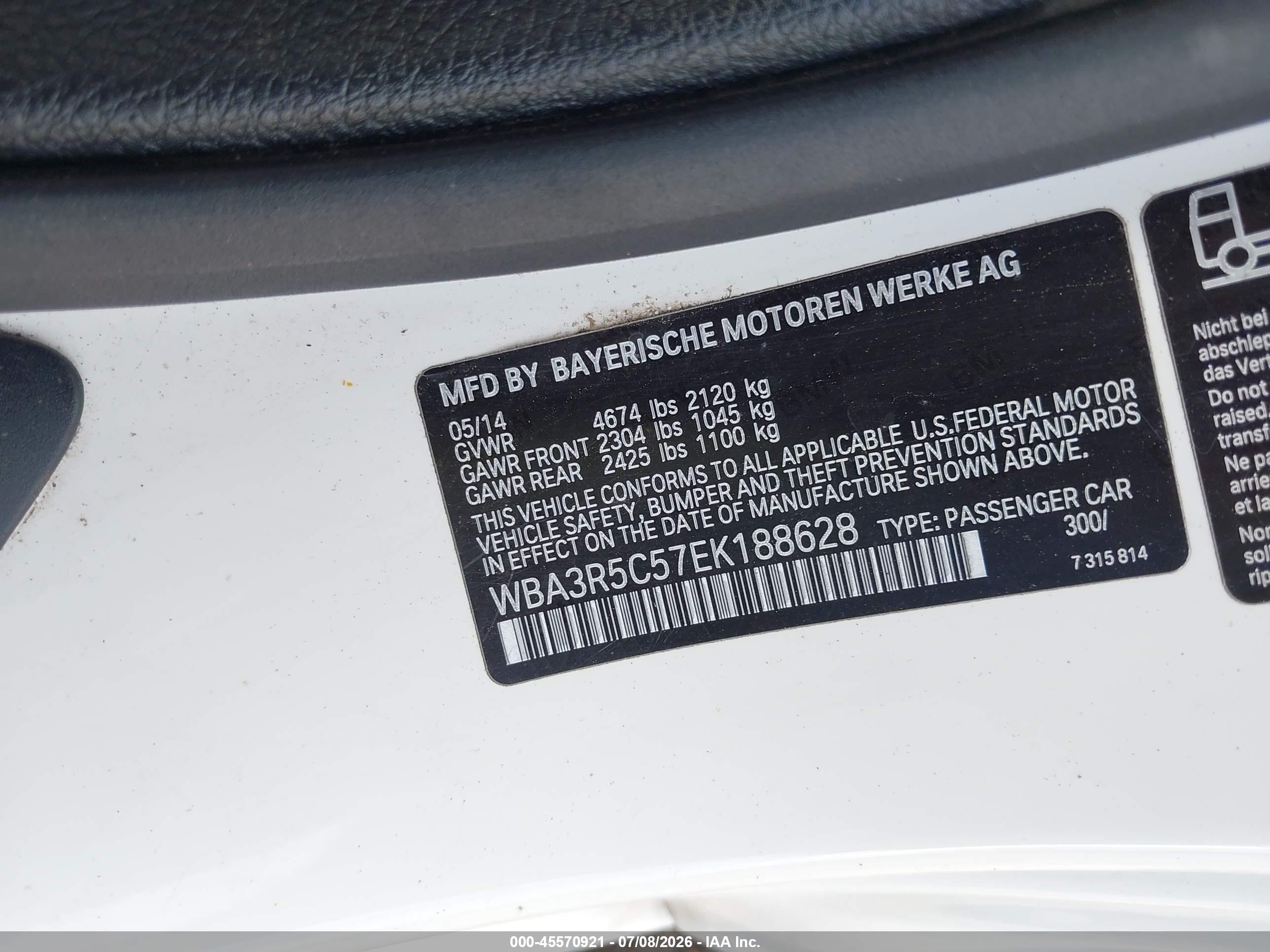 2014 Bmw 435i Xdrive White vin: WBA3R5C57EK188628