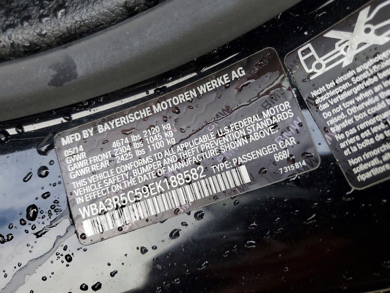 2014 Bmw 435 Xi Black vin: WBA3R5C59EK188582