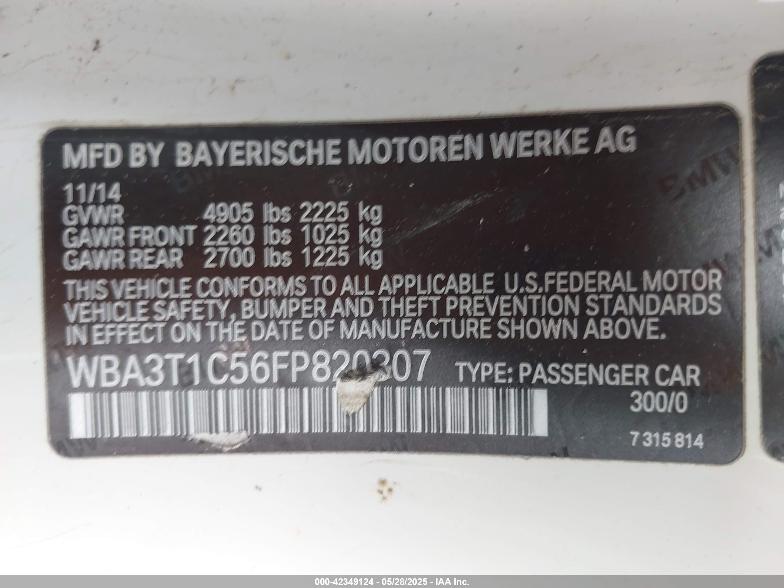 2015 Bmw 428i Xdrive White vin: WBA3T1C56FP820307