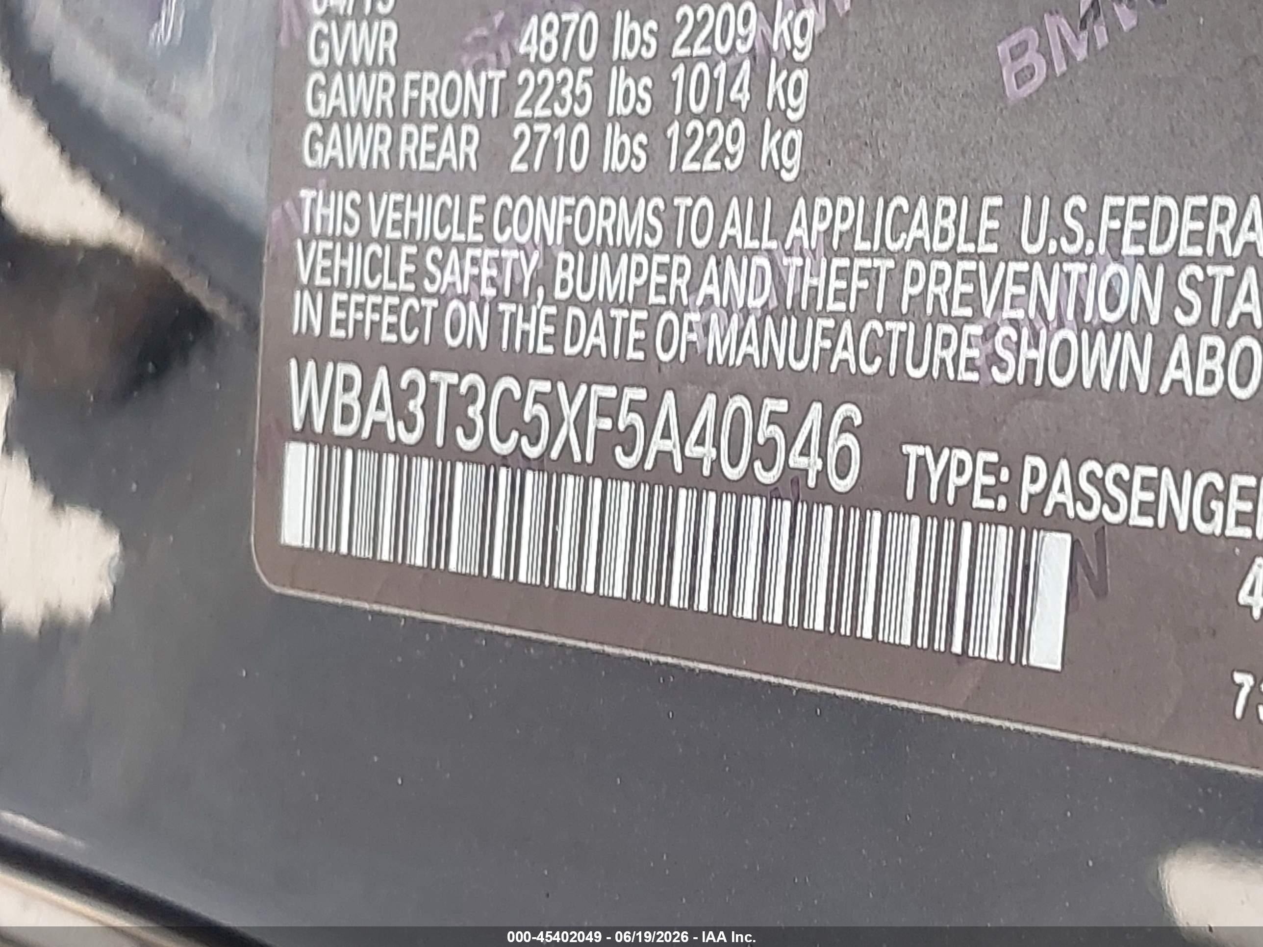 2015 Bmw 435i   Black vin: WBA3T3C5XF5A40546