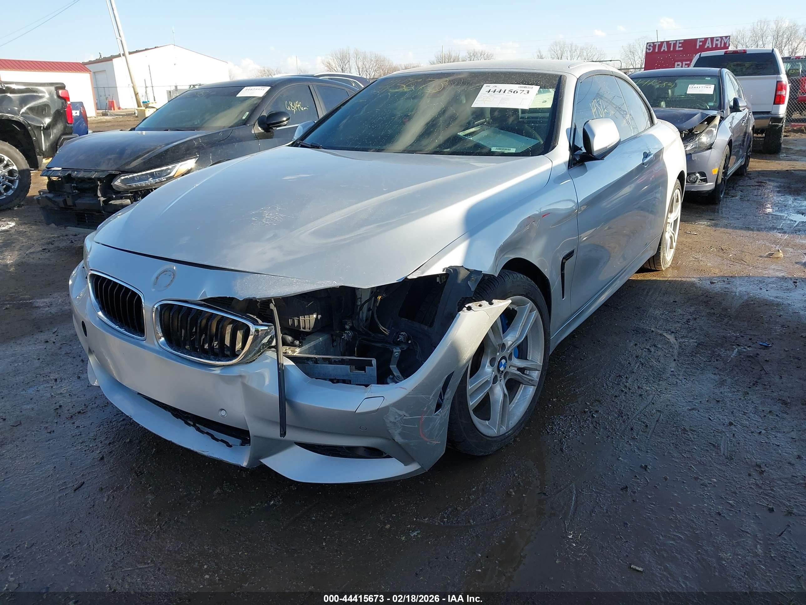 2015 Bmw 435i Xdrive Silver vin: WBA3T7C59FP942405