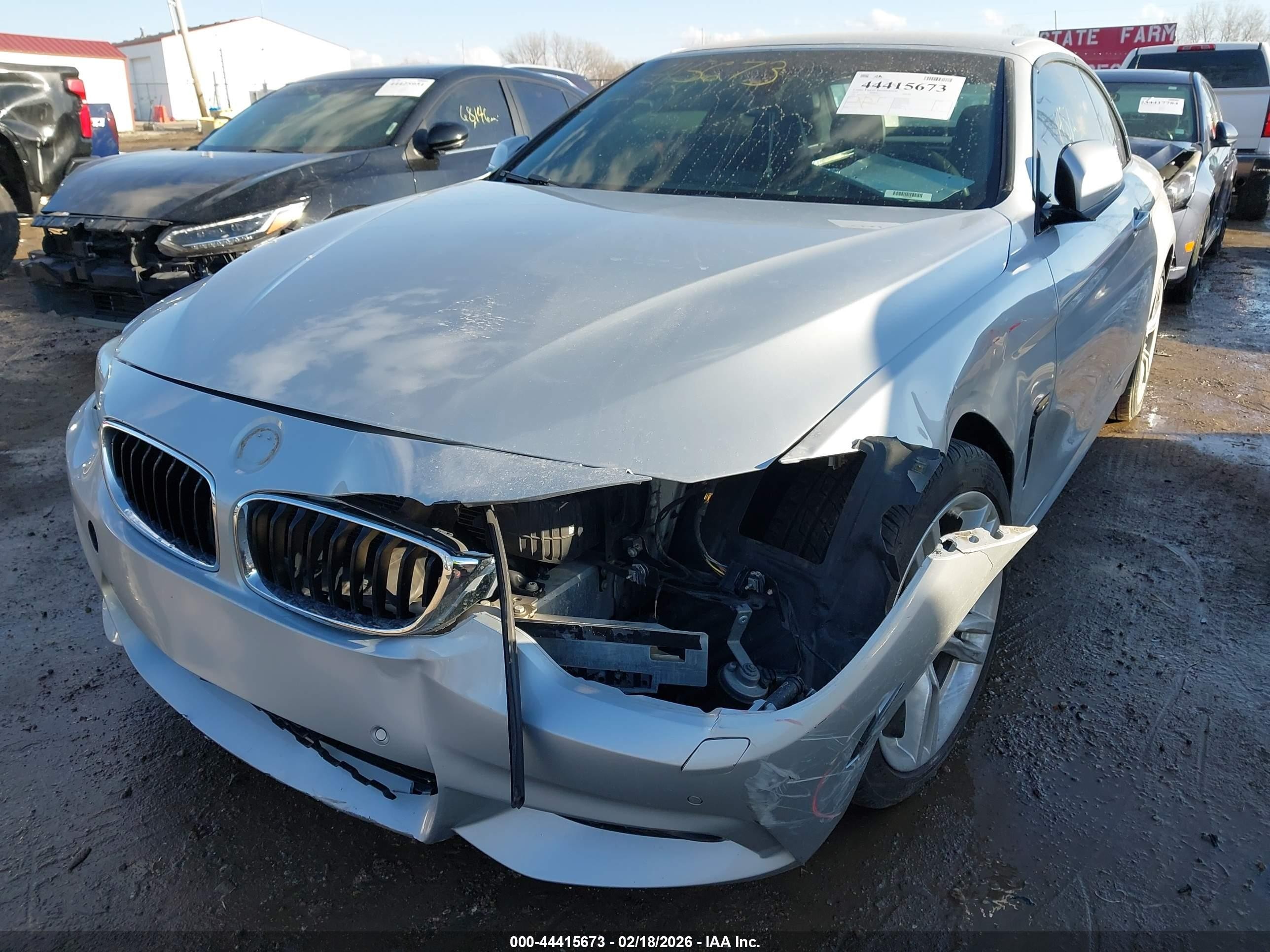 2015 Bmw 435i Xdrive Silver vin: WBA3T7C59FP942405
