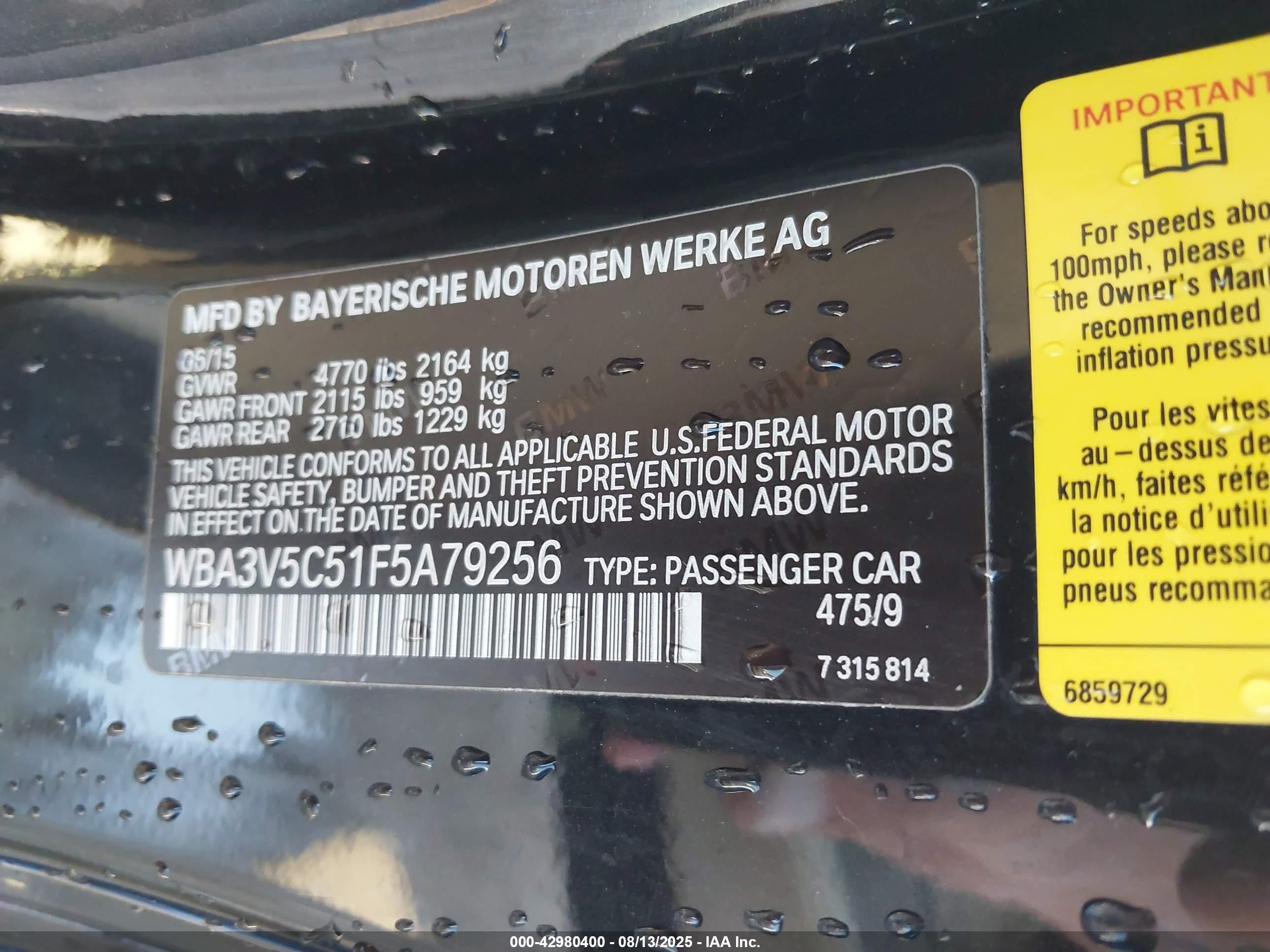 2015 Bmw 428i   Black vin: WBA3V5C51F5A79256