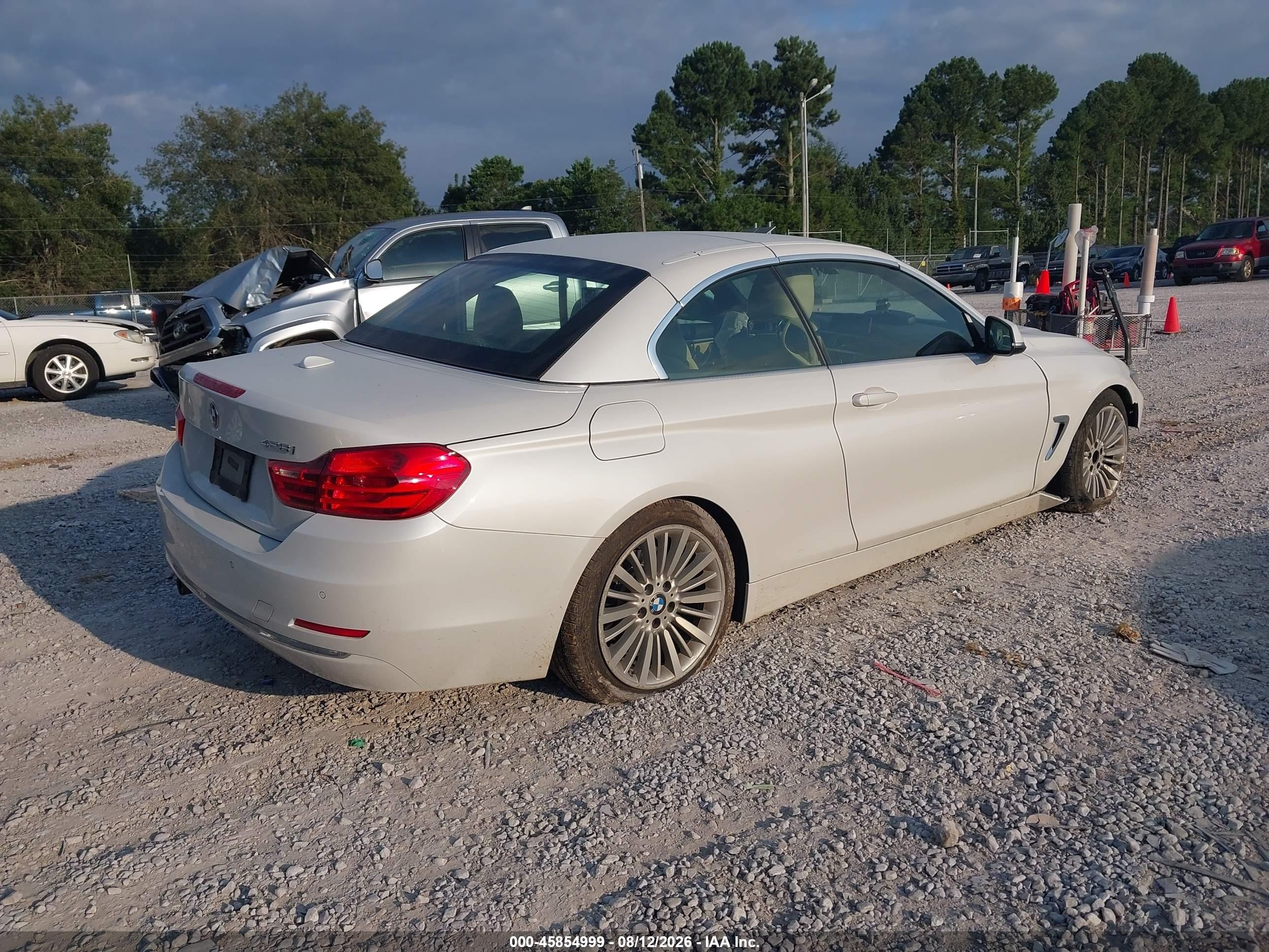 2015 Bmw 428i   White vin: WBA3V5C55FP751742