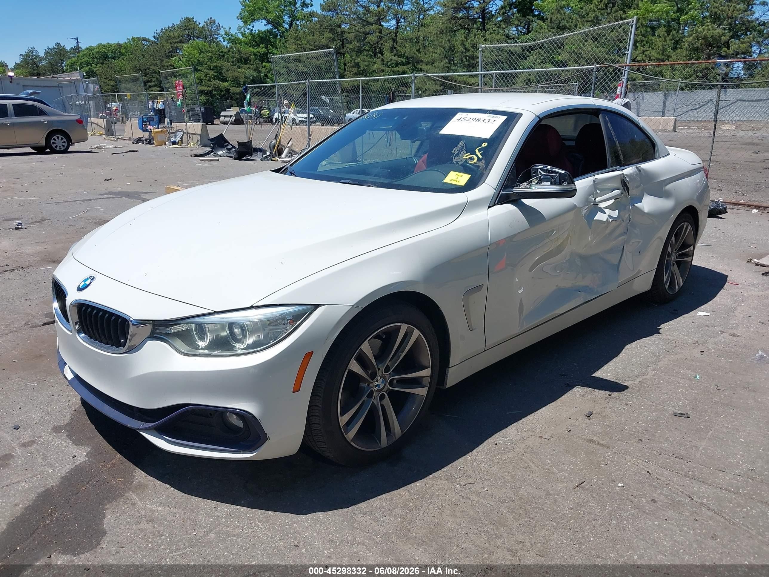 2015 Bmw 428i   White vin: WBA3V5C56FP751815