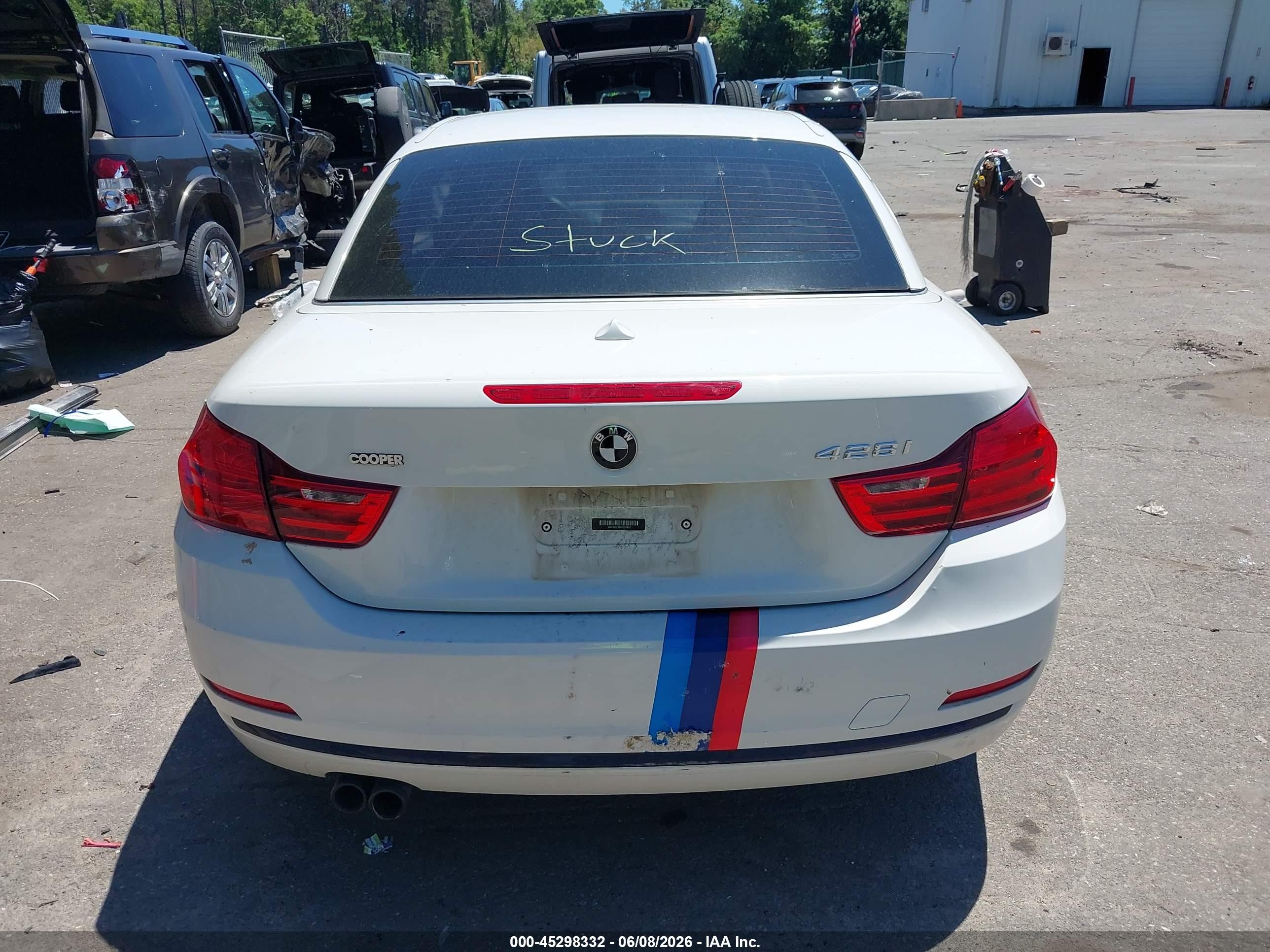 2015 Bmw 428i   White vin: WBA3V5C56FP751815
