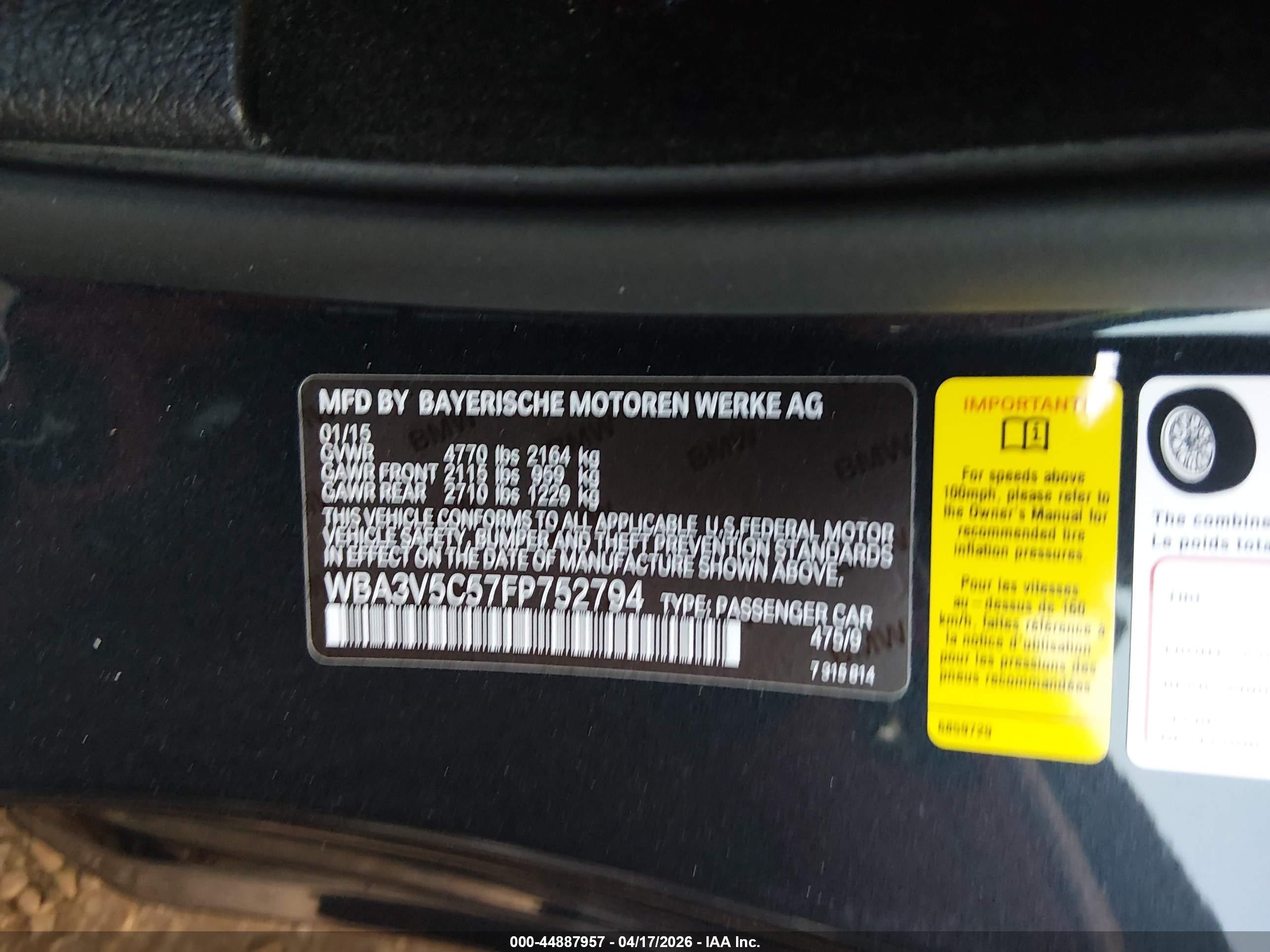 2015 Bmw 428i   Black vin: WBA3V5C57FP752794