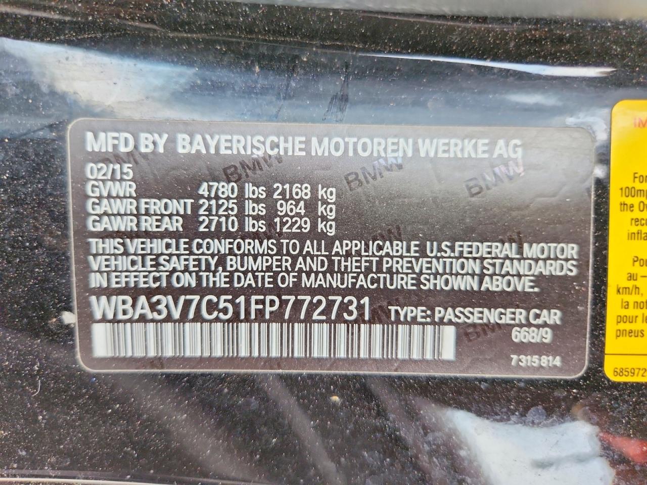 2015 Bmw 428 I Sulev Black vin: WBA3V7C51FP772731