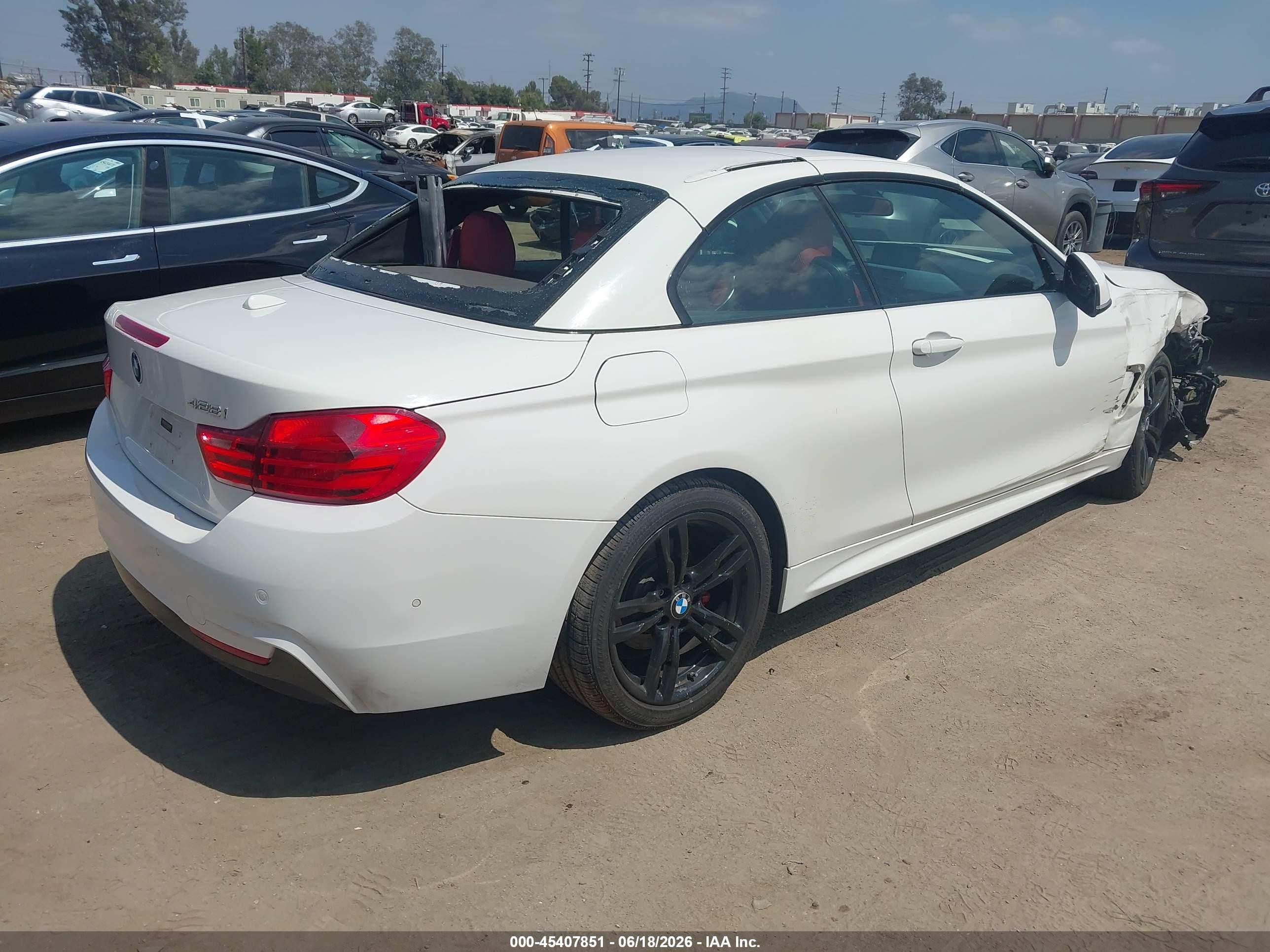 2014 Bmw 428i   White vin: WBA3V7C54EP770860