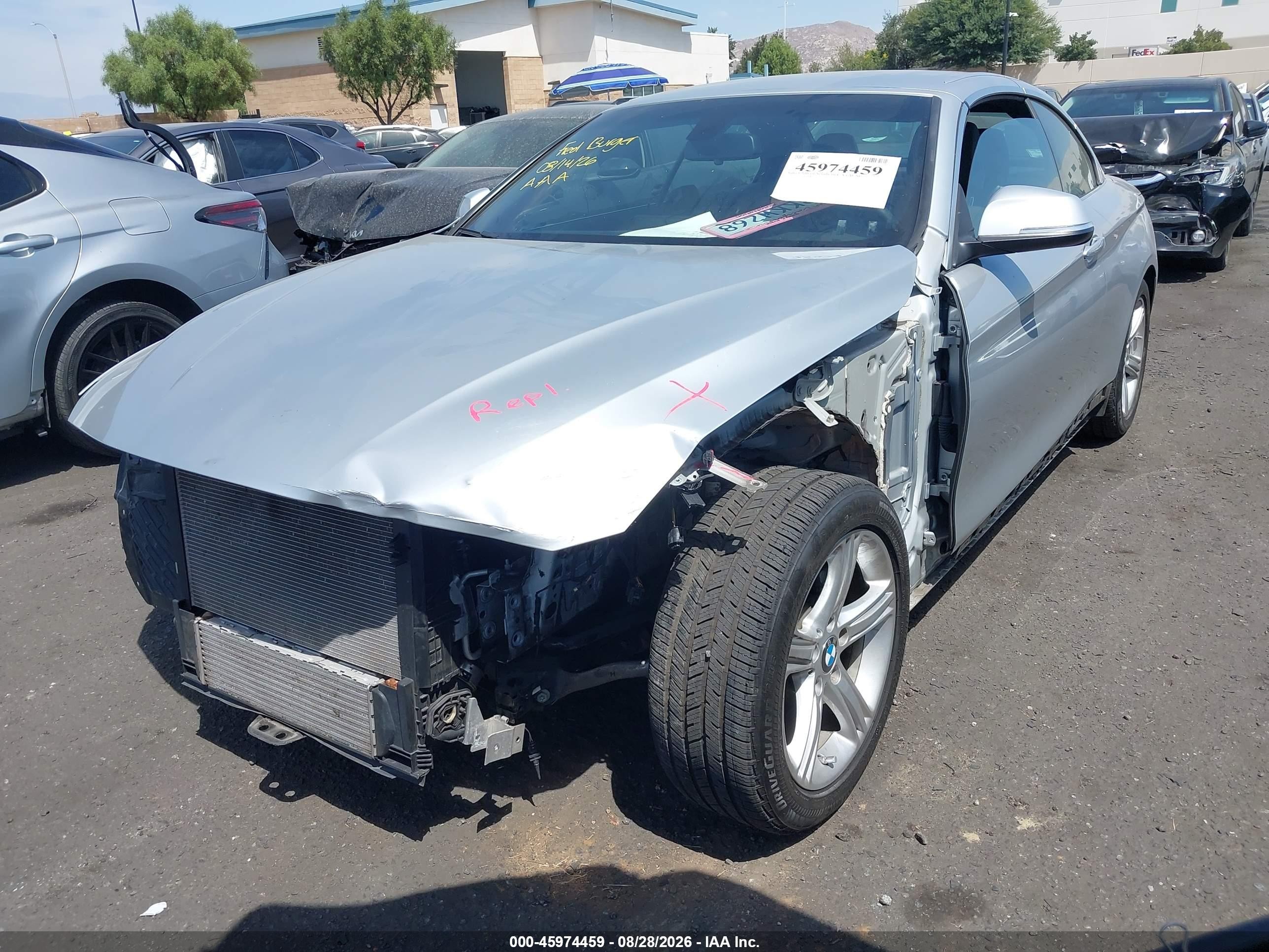 2015 Bmw 428i   Silver vin: WBA3V7C55F5A24689