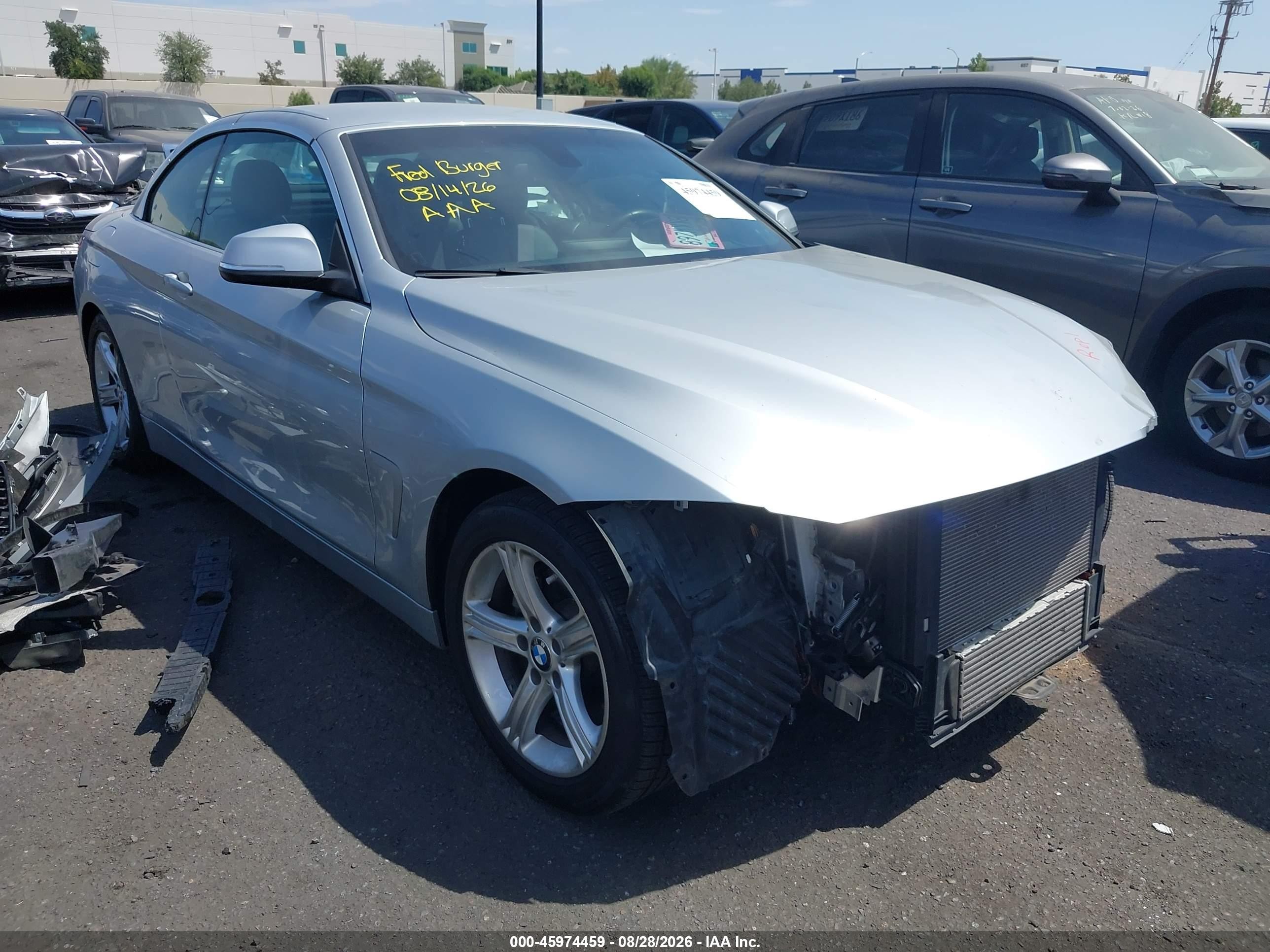 2015 Bmw 428i   Silver vin: WBA3V7C55F5A24689