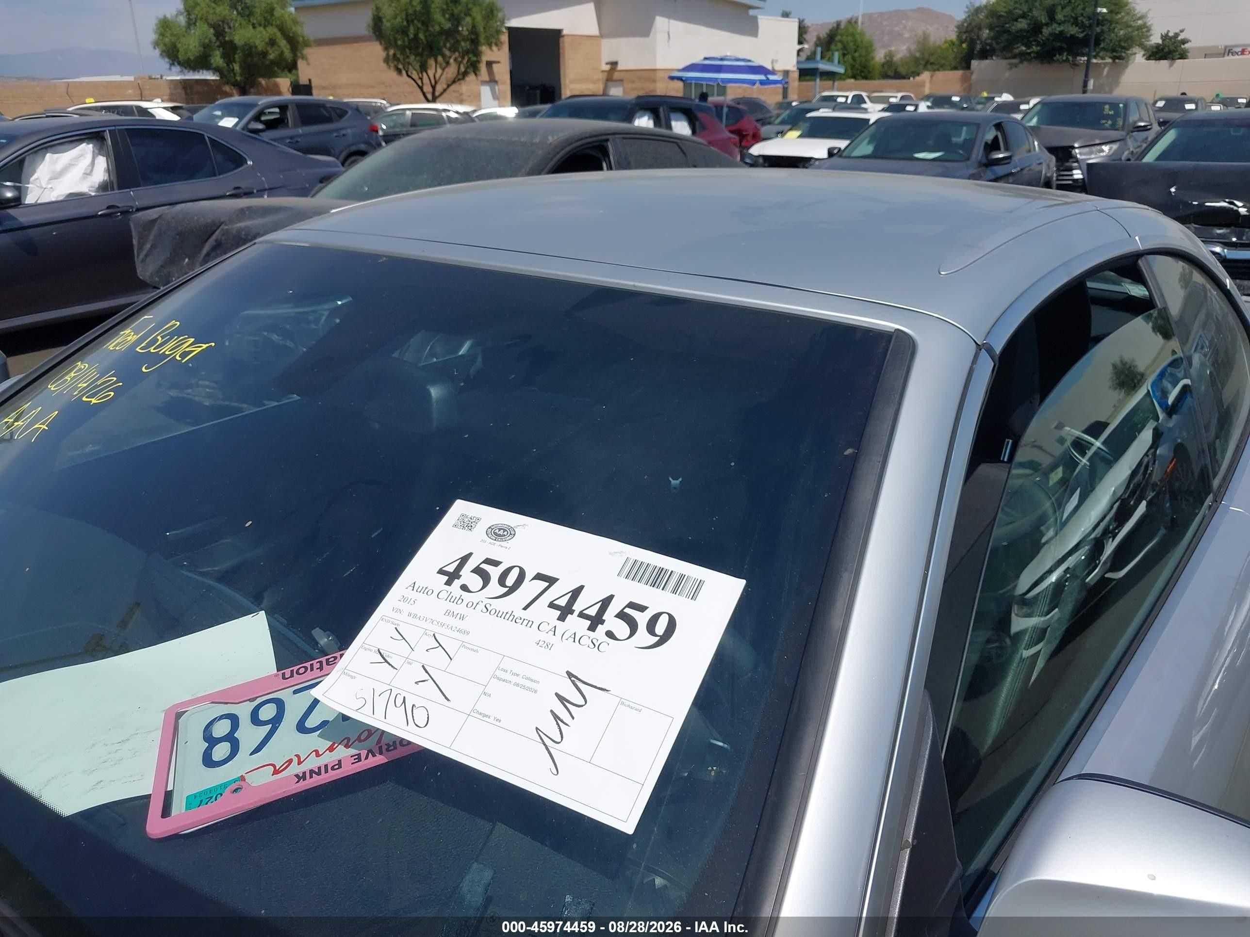 2015 Bmw 428i   Silver vin: WBA3V7C55F5A24689