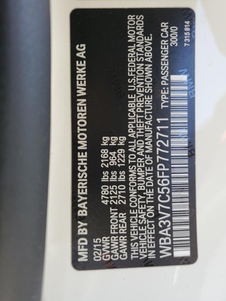 2015 Bmw 428 I Sulev White vin: WBA3V7C56FP772711