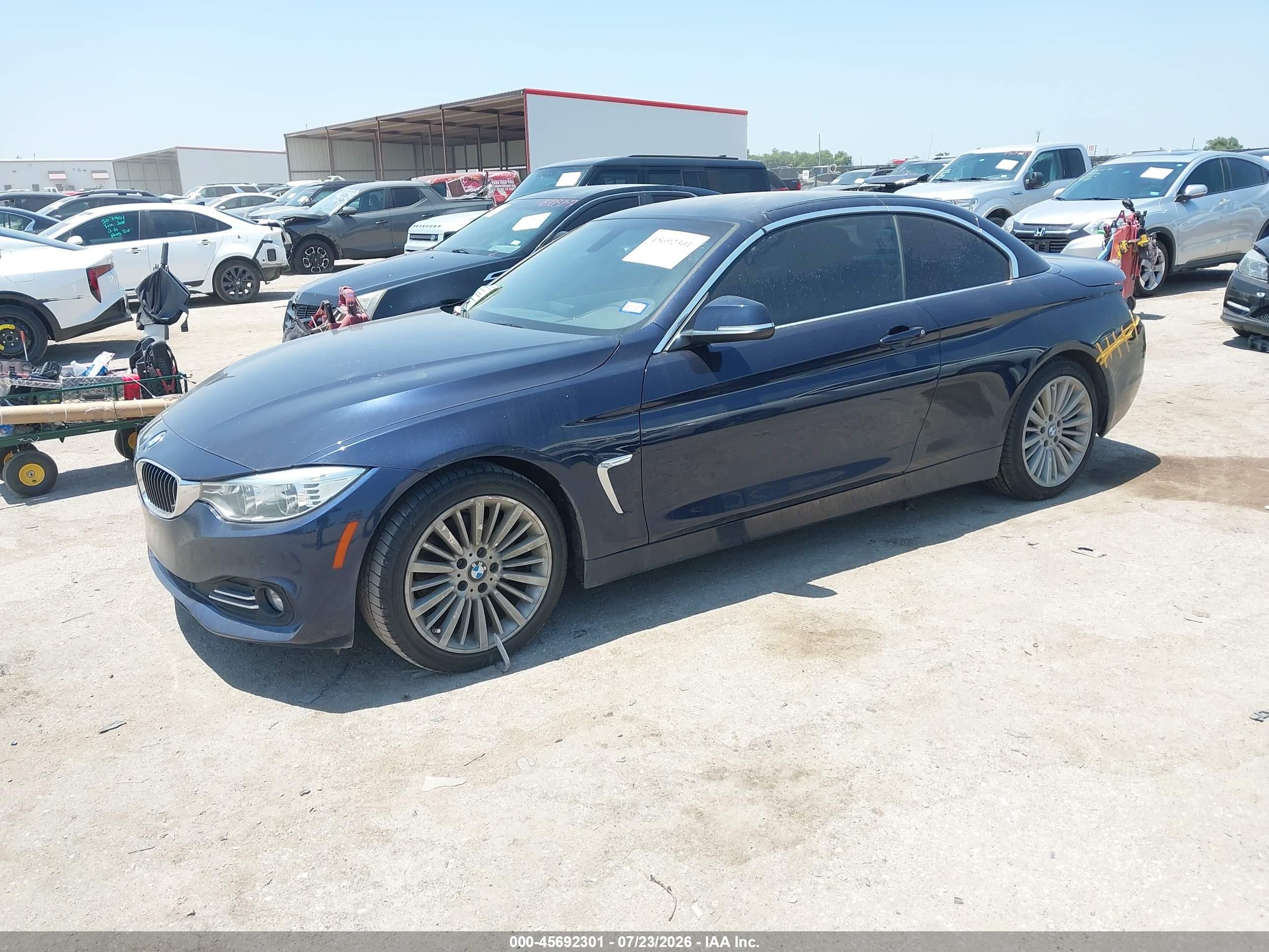 2015 Bmw 428i Blue vin: WBA3V7C56FP772837
