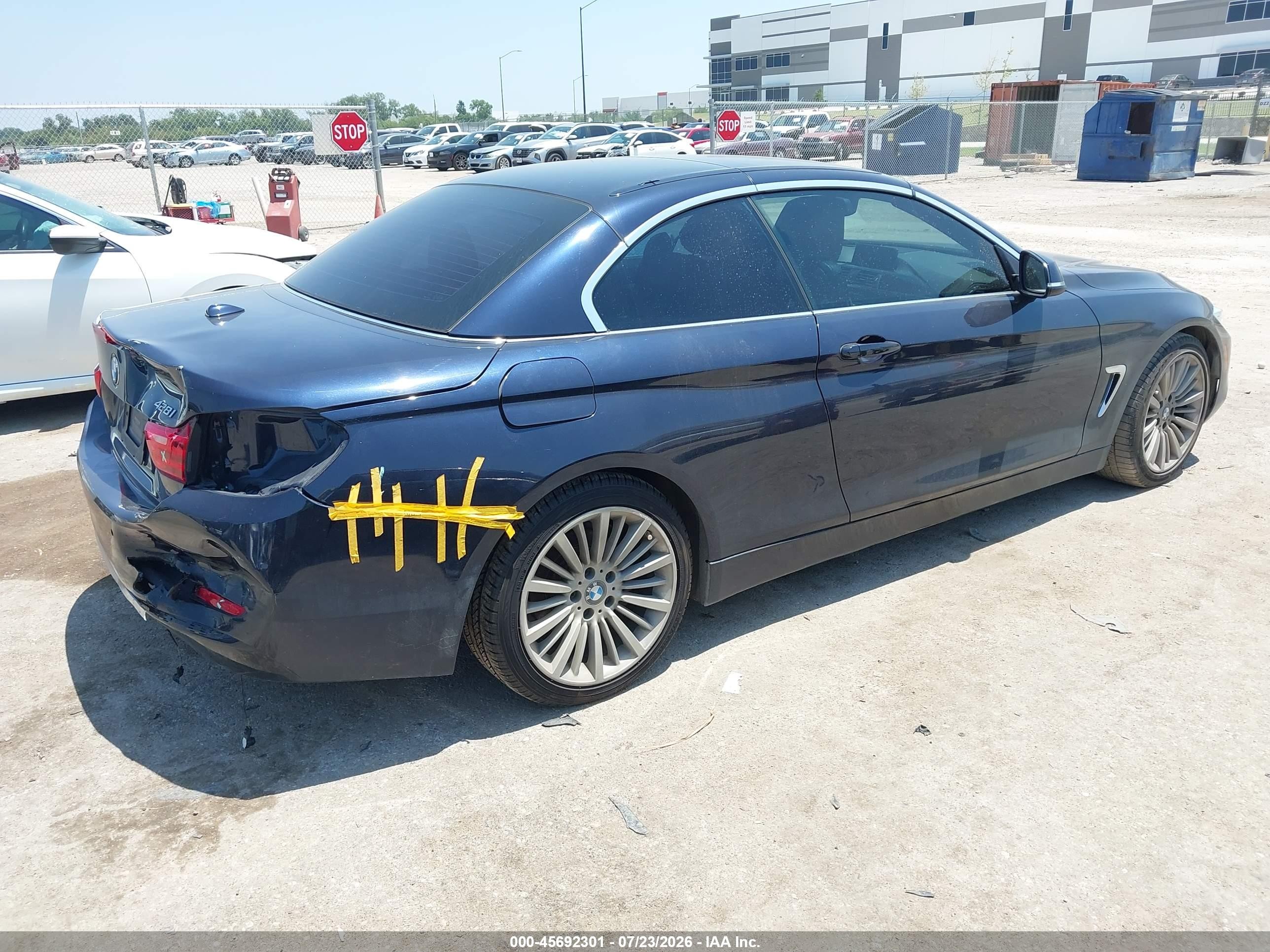2015 Bmw 428i Blue vin: WBA3V7C56FP772837