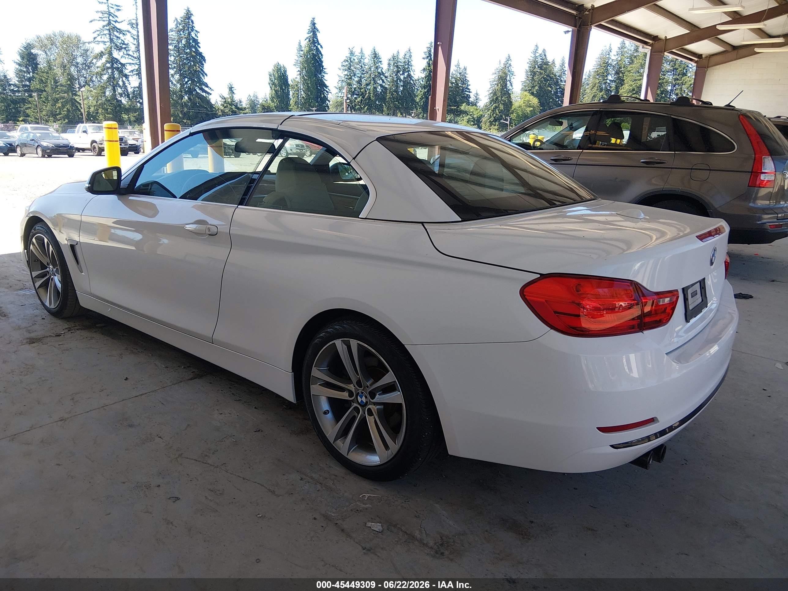 2014 Bmw 428i   White vin: WBA3V7C57EJ873189