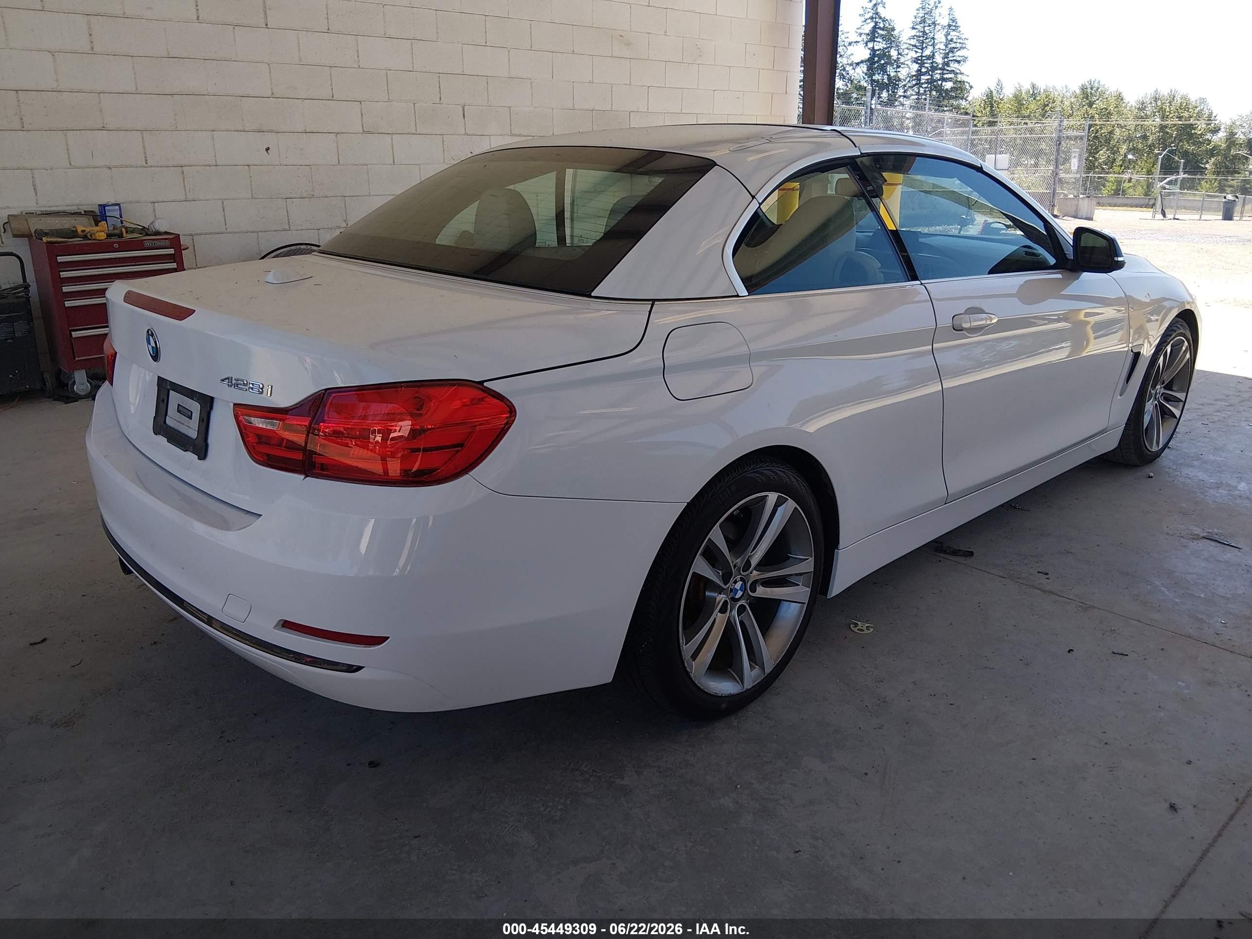2014 Bmw 428i   White vin: WBA3V7C57EJ873189