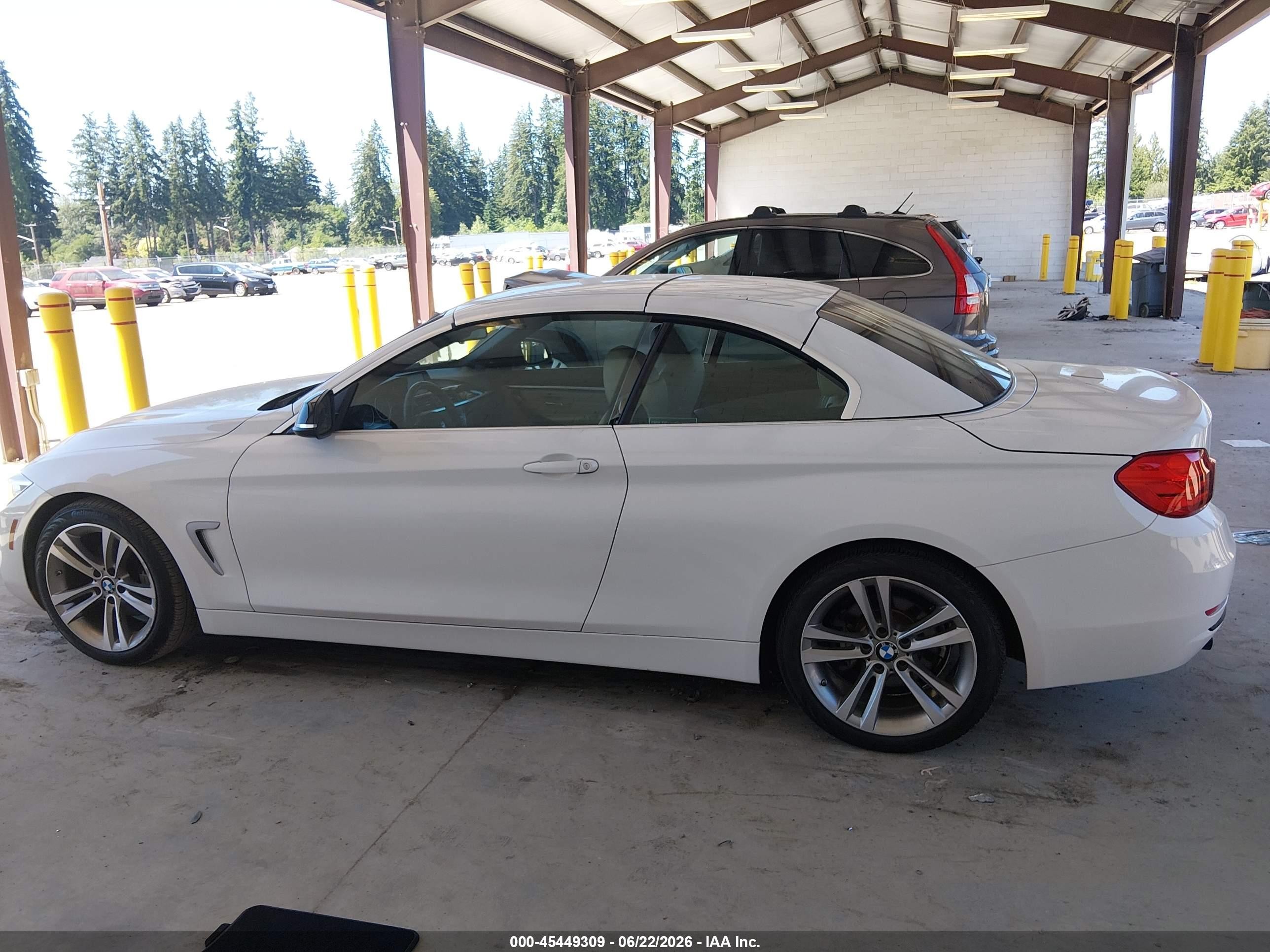 2014 Bmw 428i   White vin: WBA3V7C57EJ873189