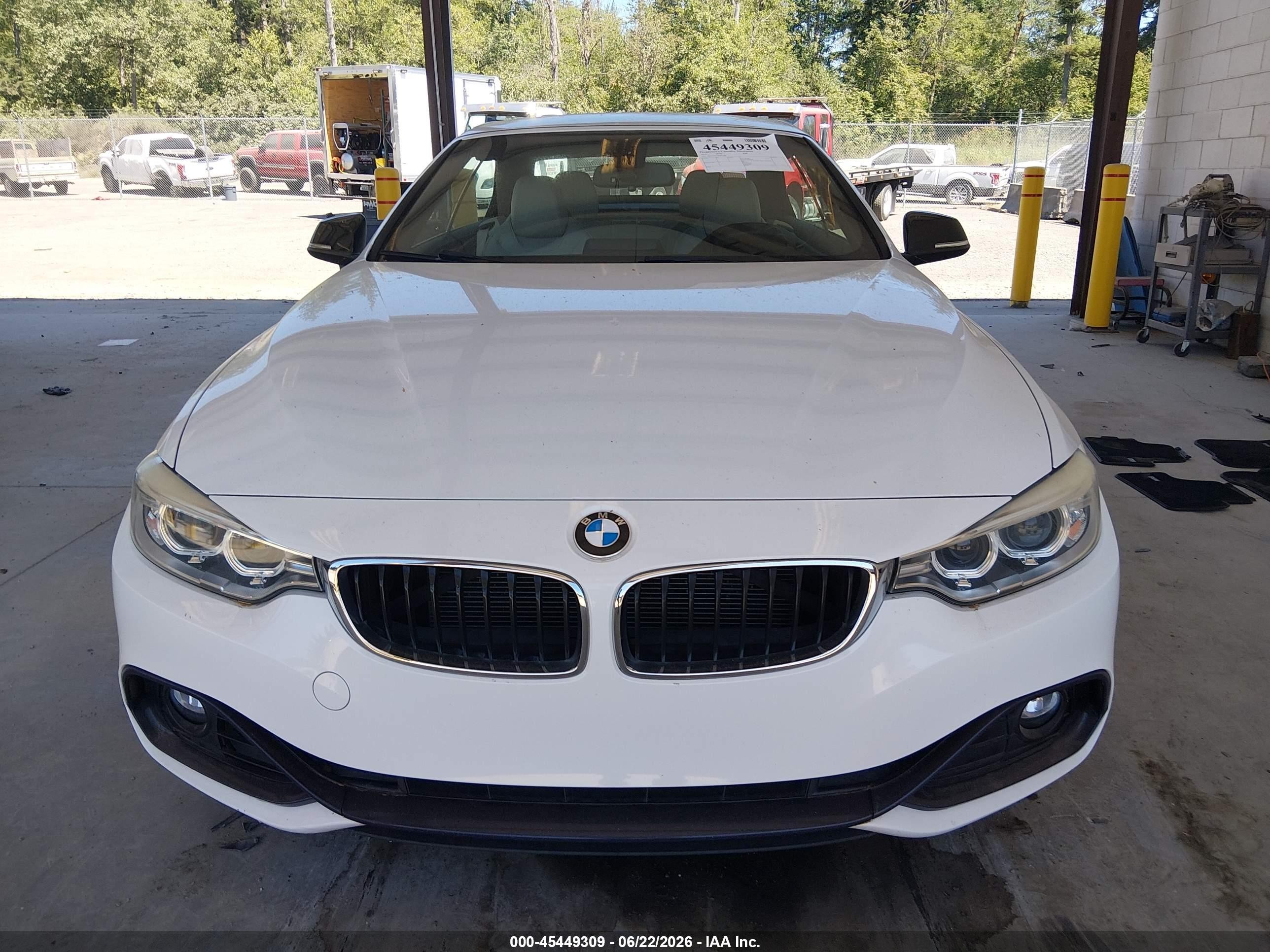 2014 Bmw 428i   White vin: WBA3V7C57EJ873189