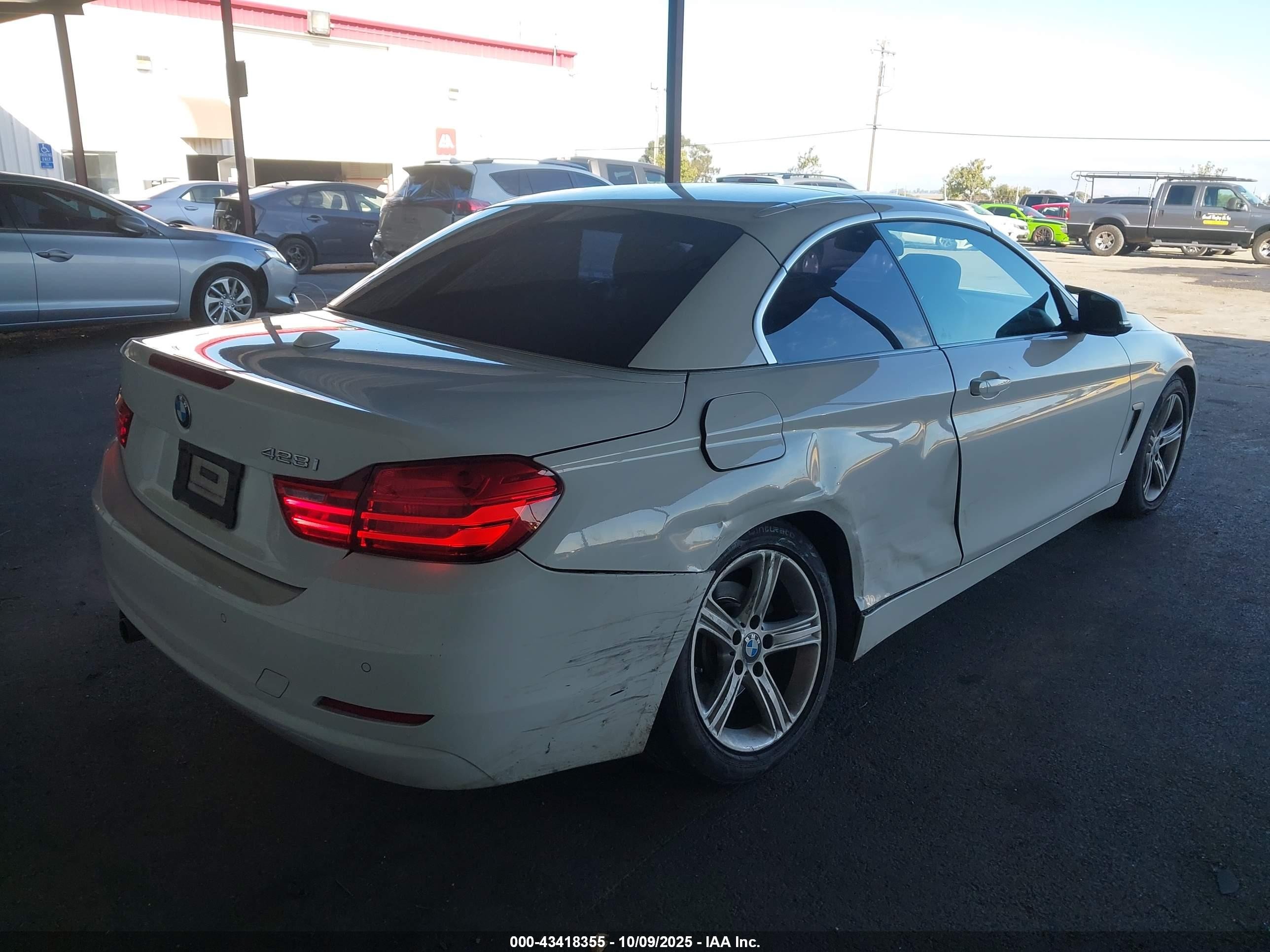 2015 Bmw 428i   White vin: WBA3V7C58F5A24265