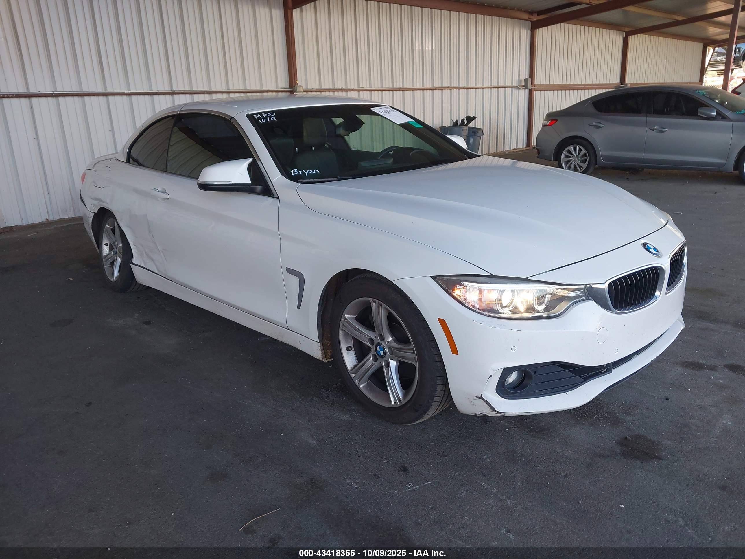 2015 Bmw 428i   White vin: WBA3V7C58F5A24265