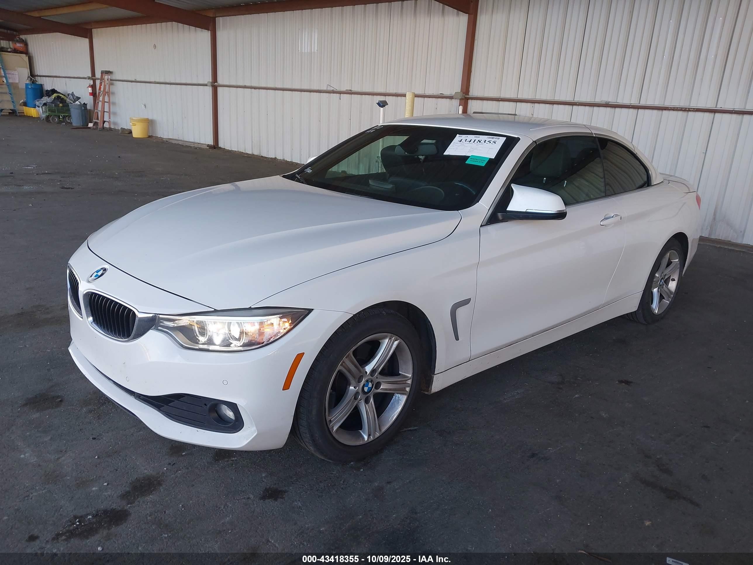 2015 Bmw 428i   White vin: WBA3V7C58F5A24265