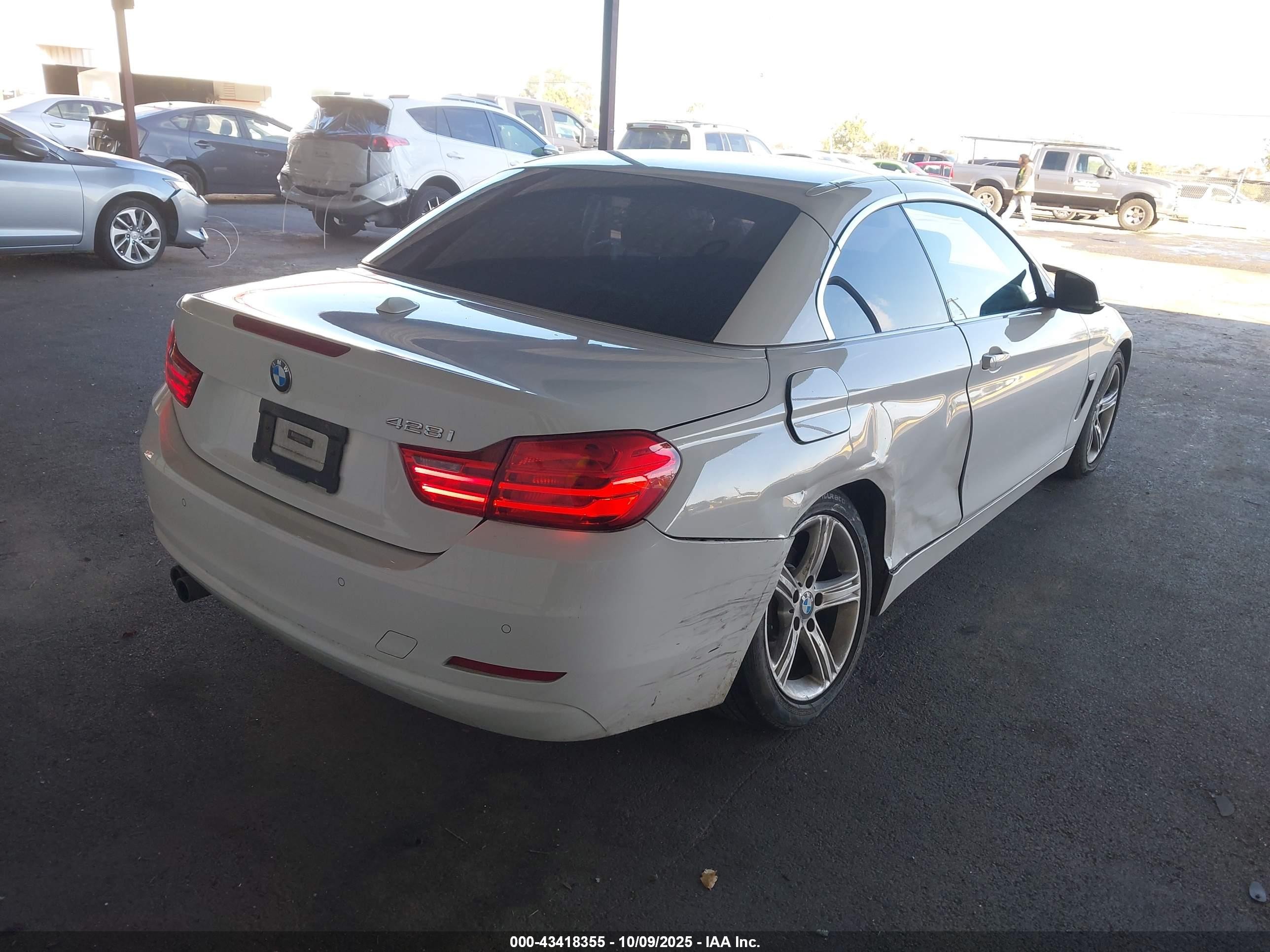 2015 Bmw 428i   White vin: WBA3V7C58F5A24265